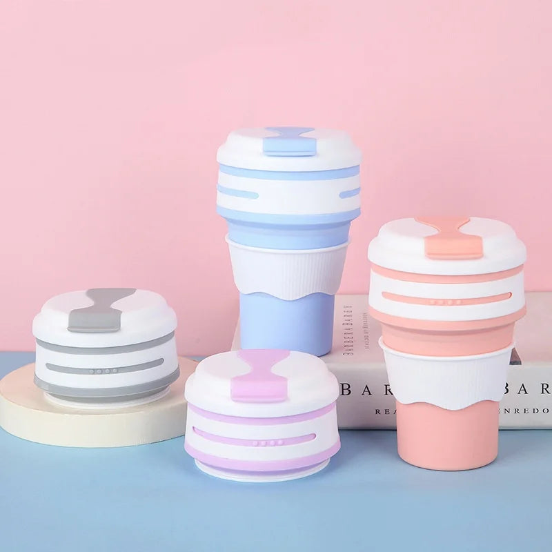 350ml Folding Silicone Travel Drinking Cup 9cm