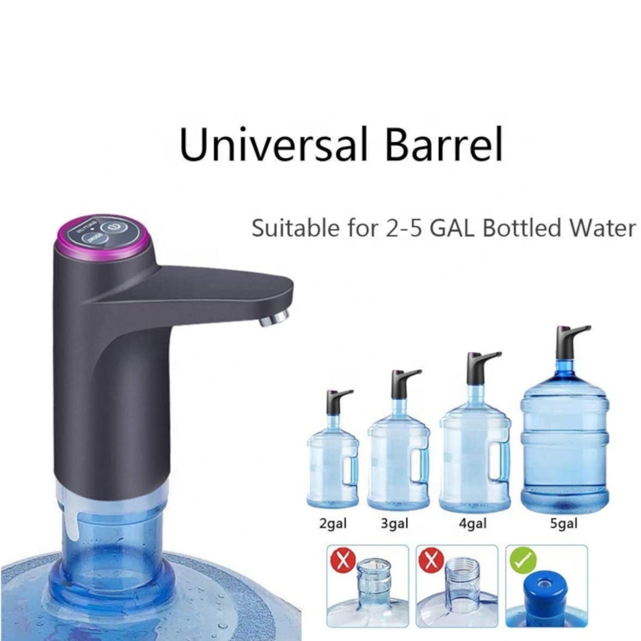 Automatic Touch Intelligent Water Pump with USB Charger 13.5x15cm