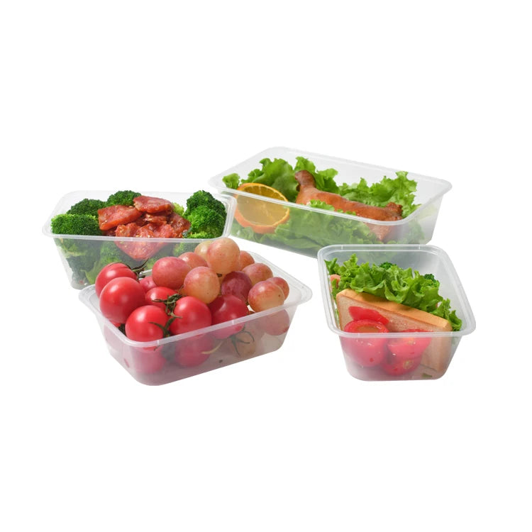 Disposable PP Takeaway Food Container Rectangular with Lid 10pack
