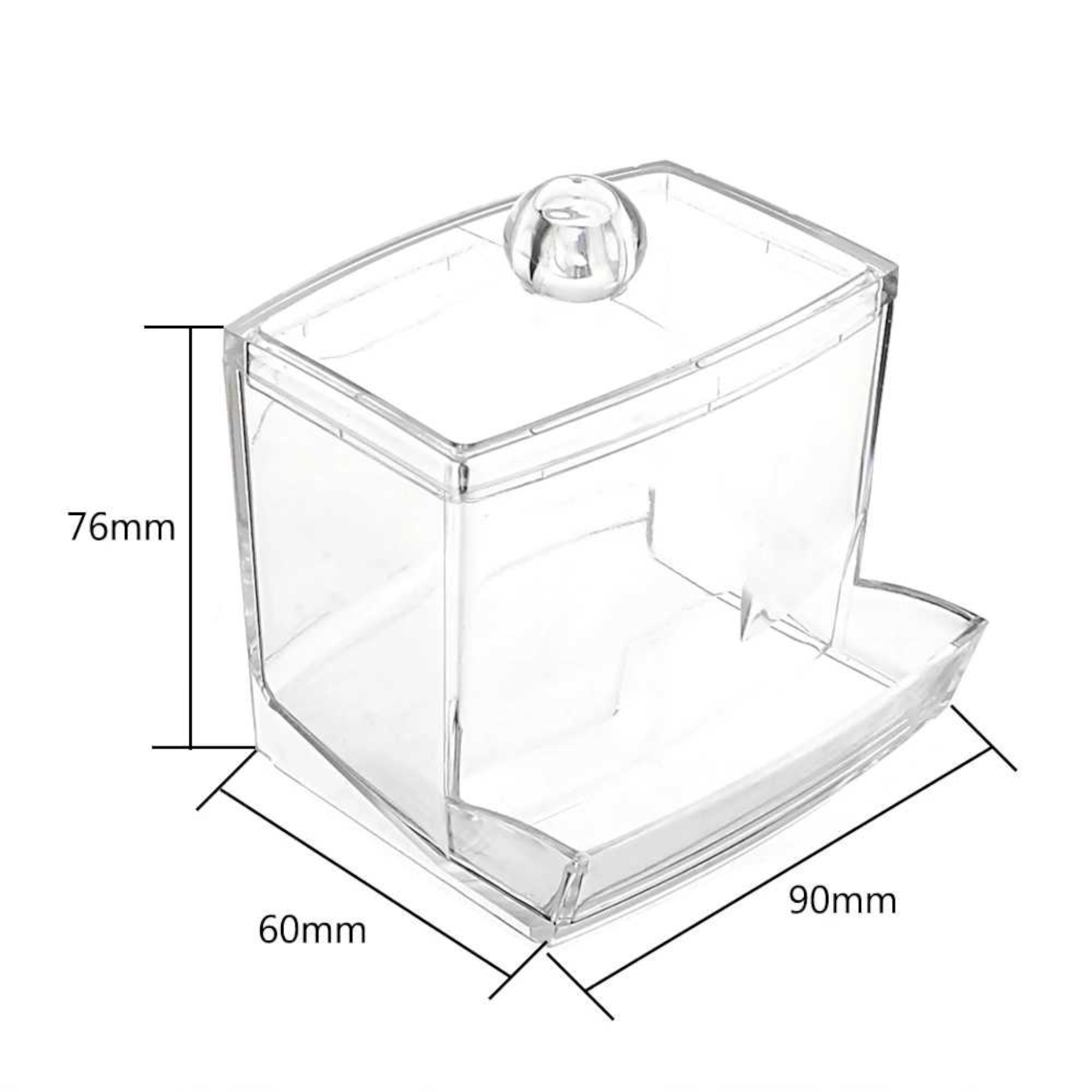 Modern Cotton Cosmetic Storage Box with Lid - Clear Plastic