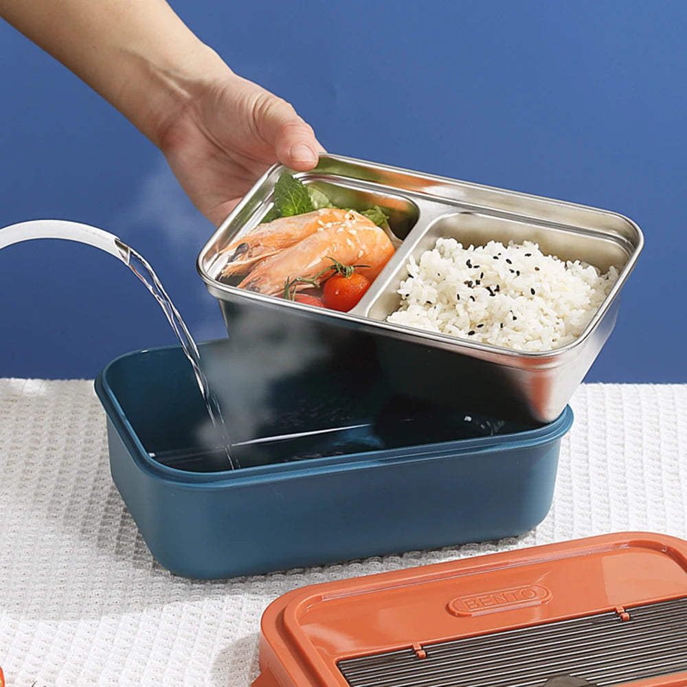 Wonferful Life Bento Thermal Lunch Box with Reusable Utensils Plastic 1.2L