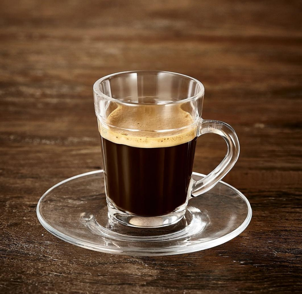 Nadir Glass Espresso Cup & Saucer Set 90ml 12pac 26053