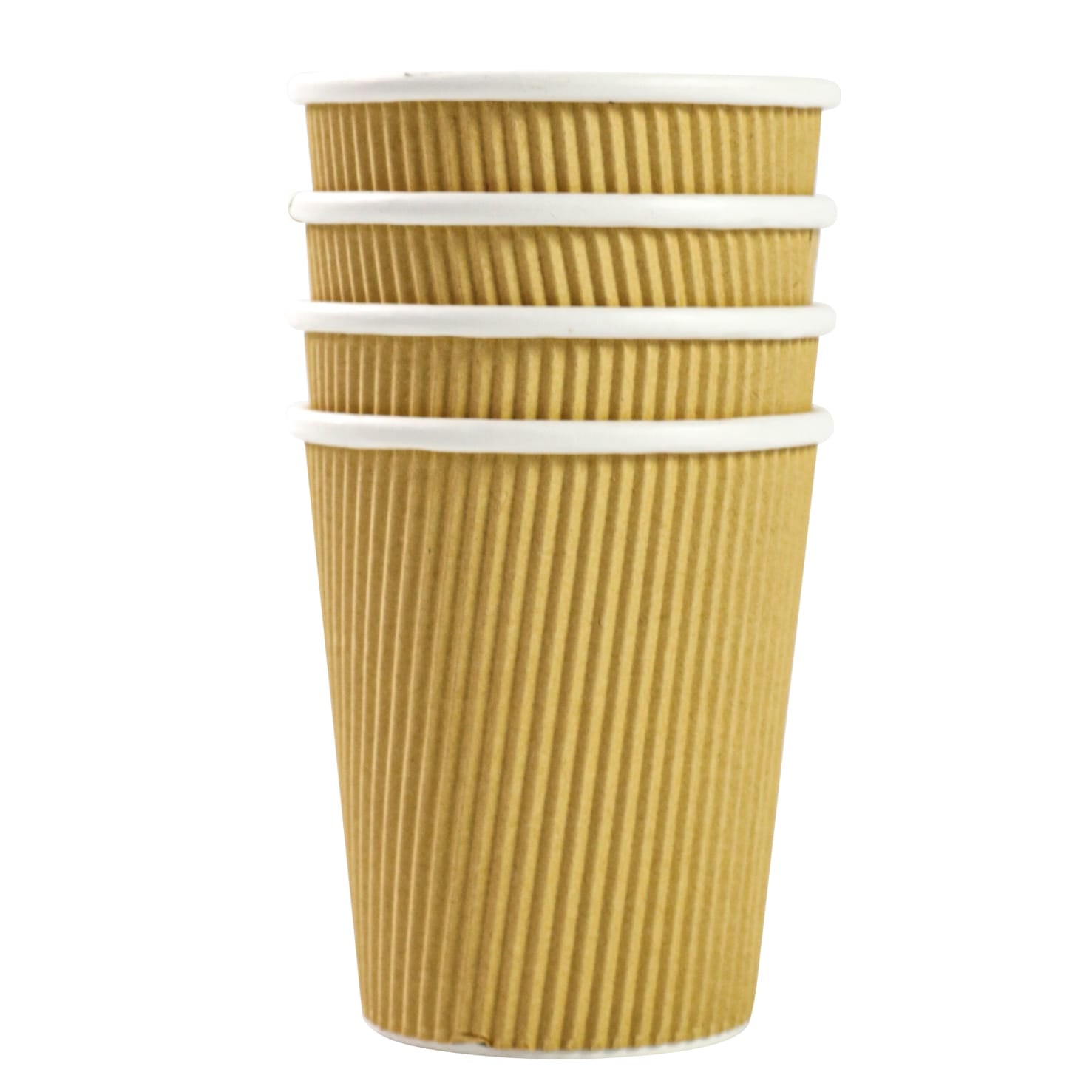 350ml Ripple Paper Coffee Cups Disposable Kraft Brown 5pack