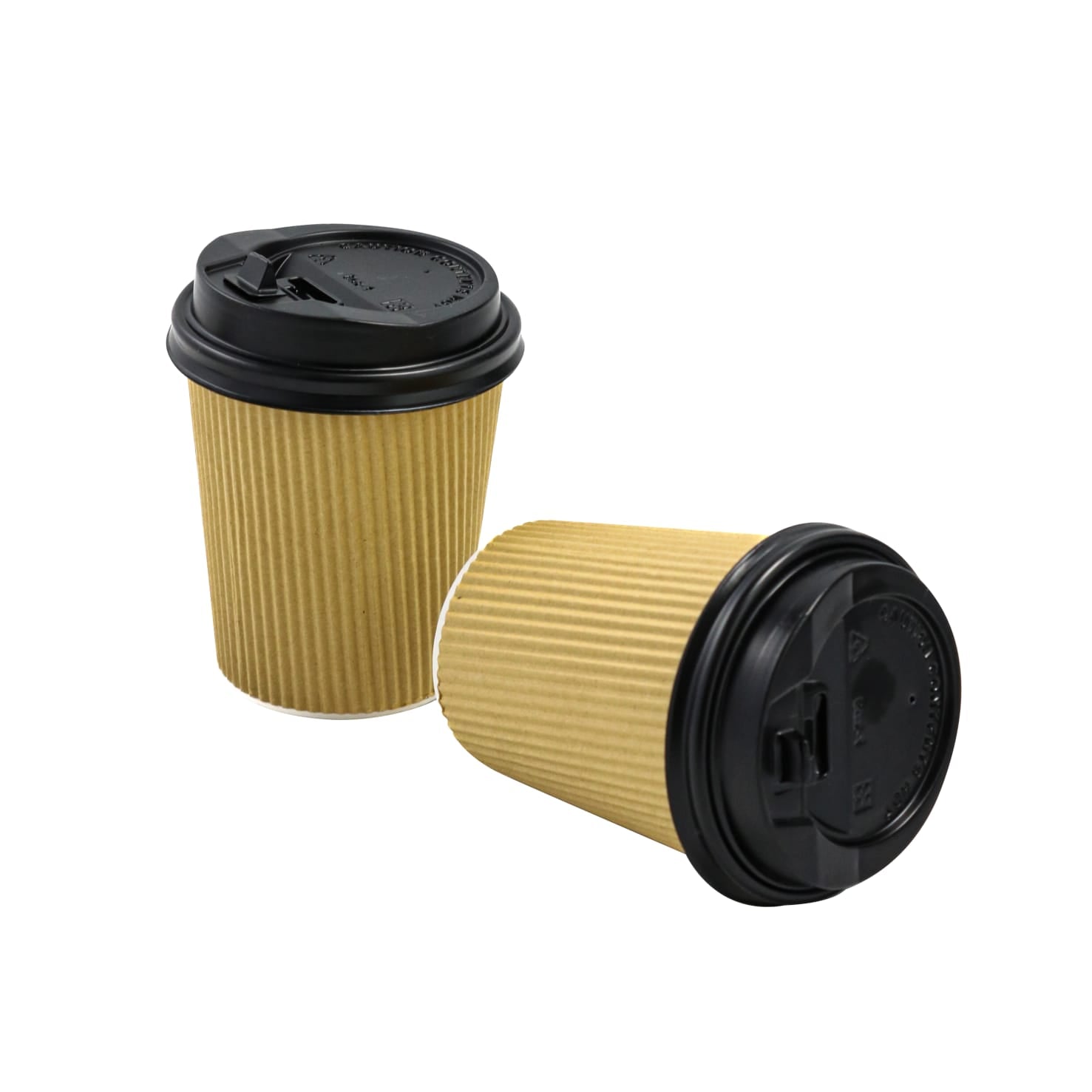 350ml Ripple Paper Coffee Cups Disposable Kraft Brown 5pack