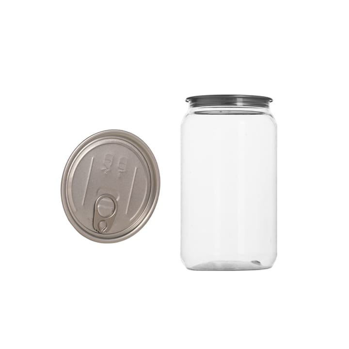 Food Grade Plastic Drinking Clear Can with Aluminium Lid