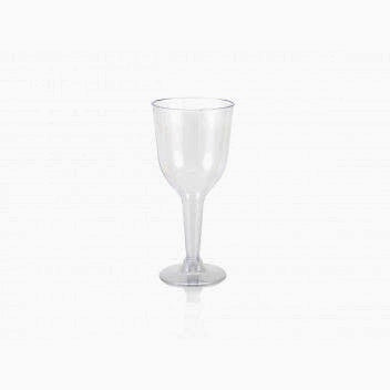Fluted Cocktail Picnic Plastic Glass 220ml Stemmed with Detachable Base