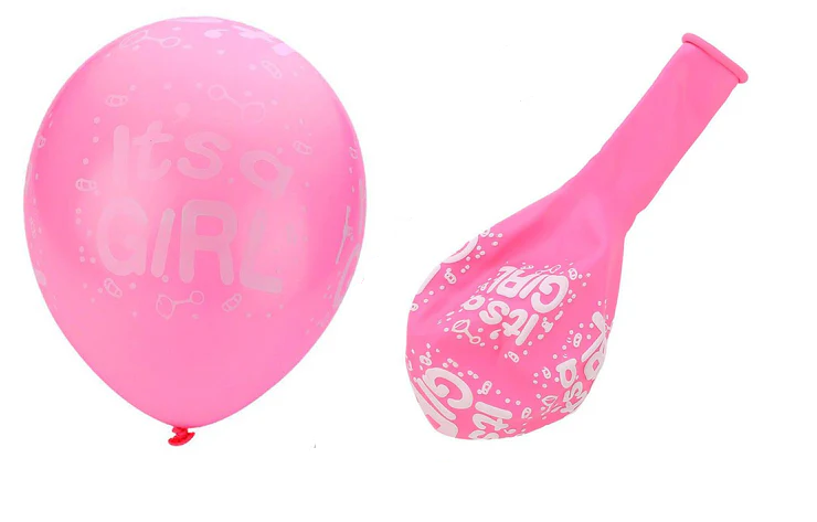 Gender Reveal Balloon Set Baby Girl 7pc