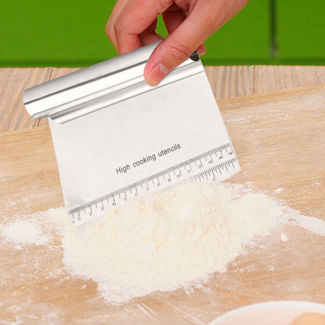 Stainless Steel Dough Scraper Cutter 15x11.5cm with Measurments KG1455