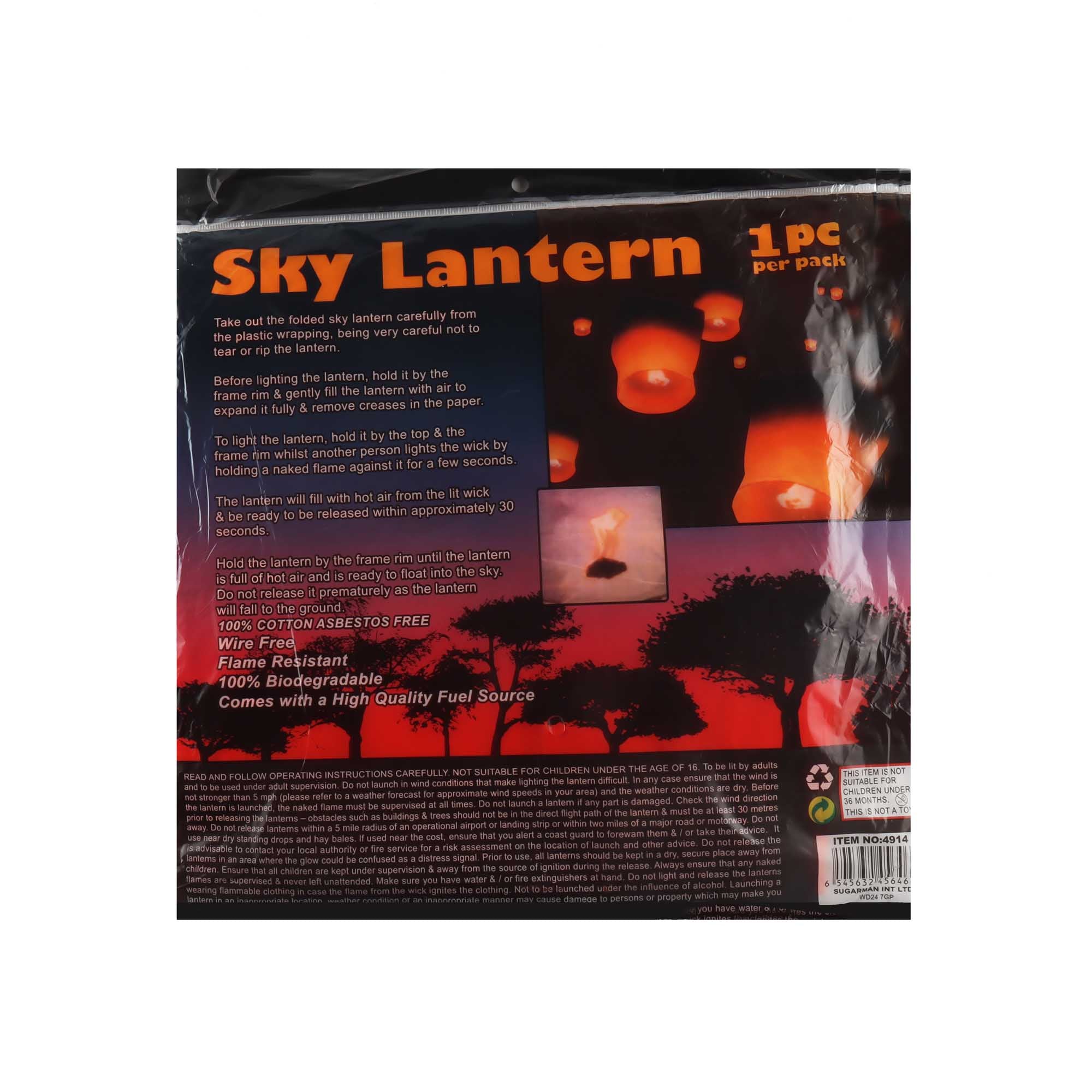 Sky Lantern Cotton Tee Paper with Light
