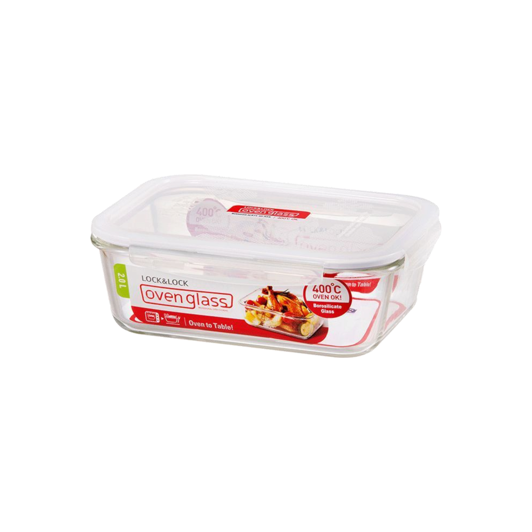 2L LocknLock Euro Glass Square Container LLG455