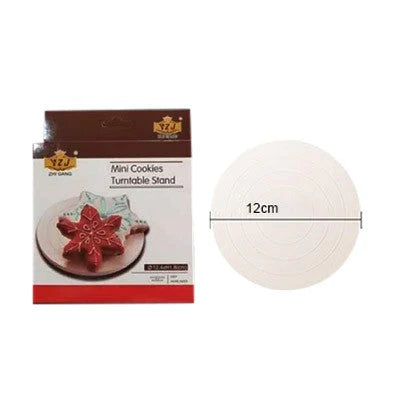 Mini Cookies Decorating Turntable with Stand 12.4x1.8cm Plastic Non-Slip