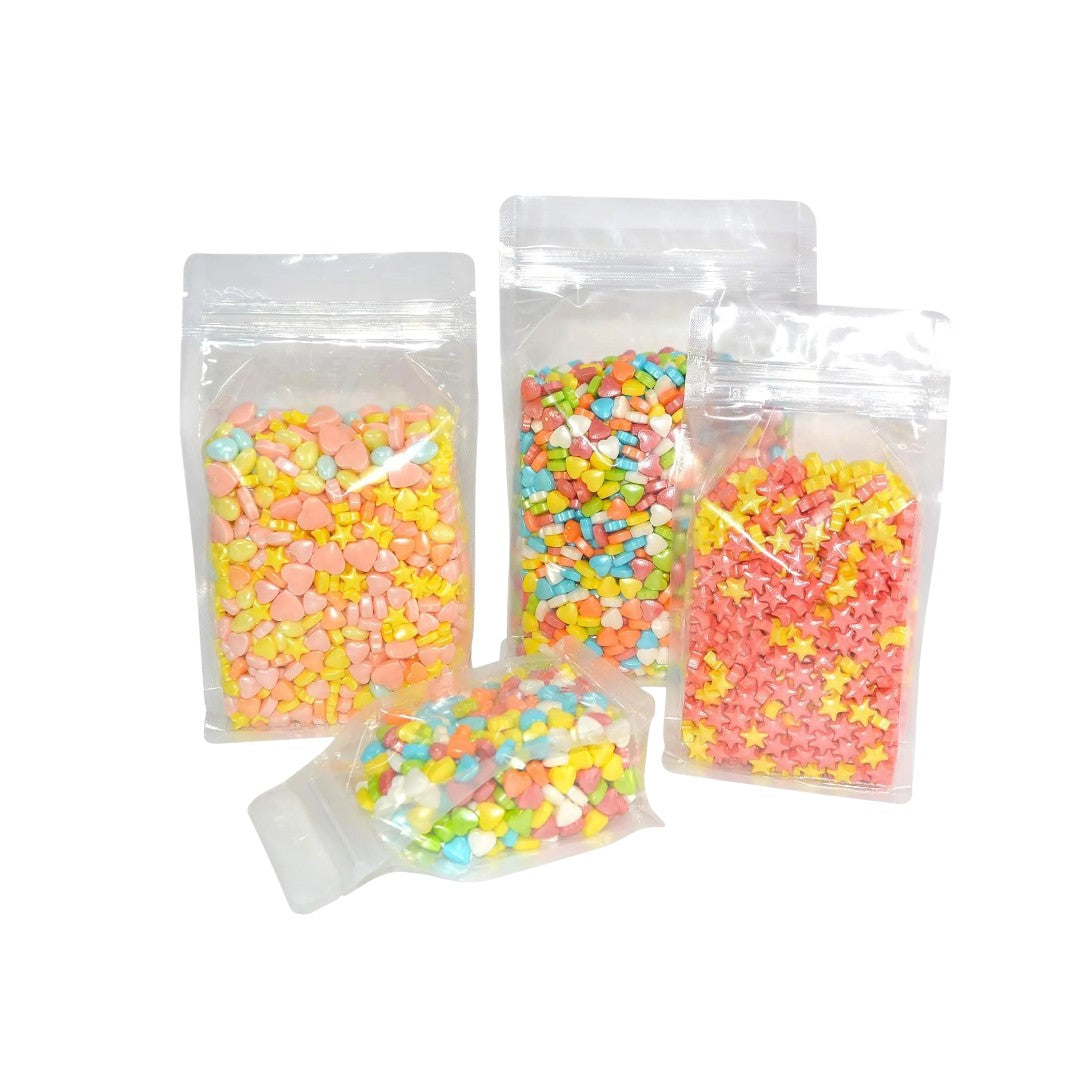 Stand-Up Resealable Pouch Bag Transparent Flat Bottom 10pack