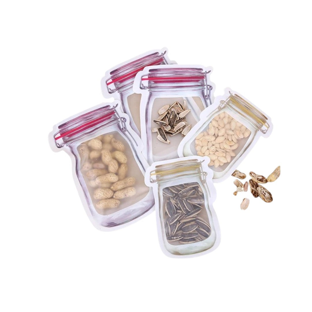 Food Packaging Zip pouches Bag with Clear Window Flat lay Food Saver 12pack