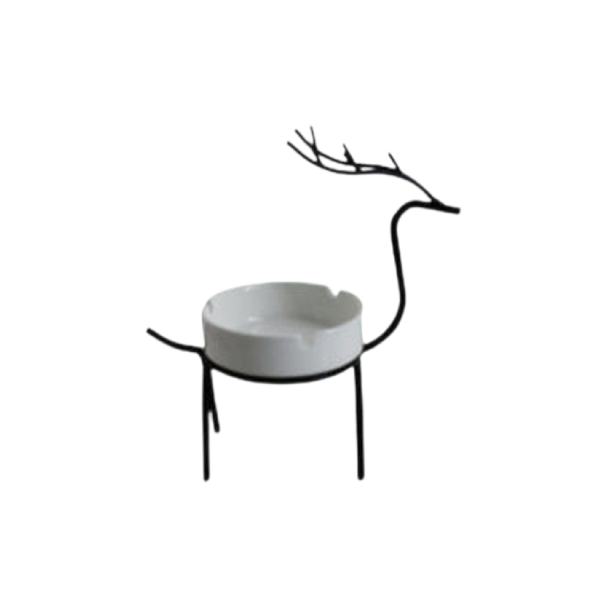 Porcelain Ashtray with Black Stand