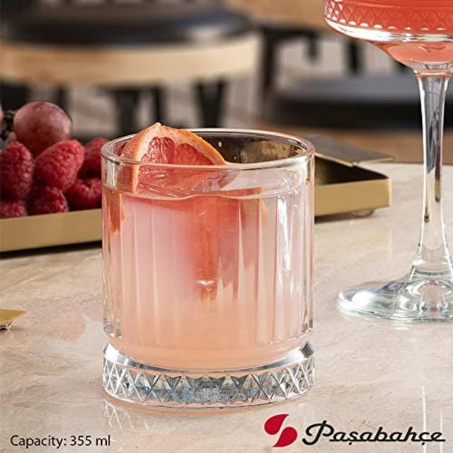 Pasabache Elysia Glass Tumbler 355ml Whisky Juice 4pack