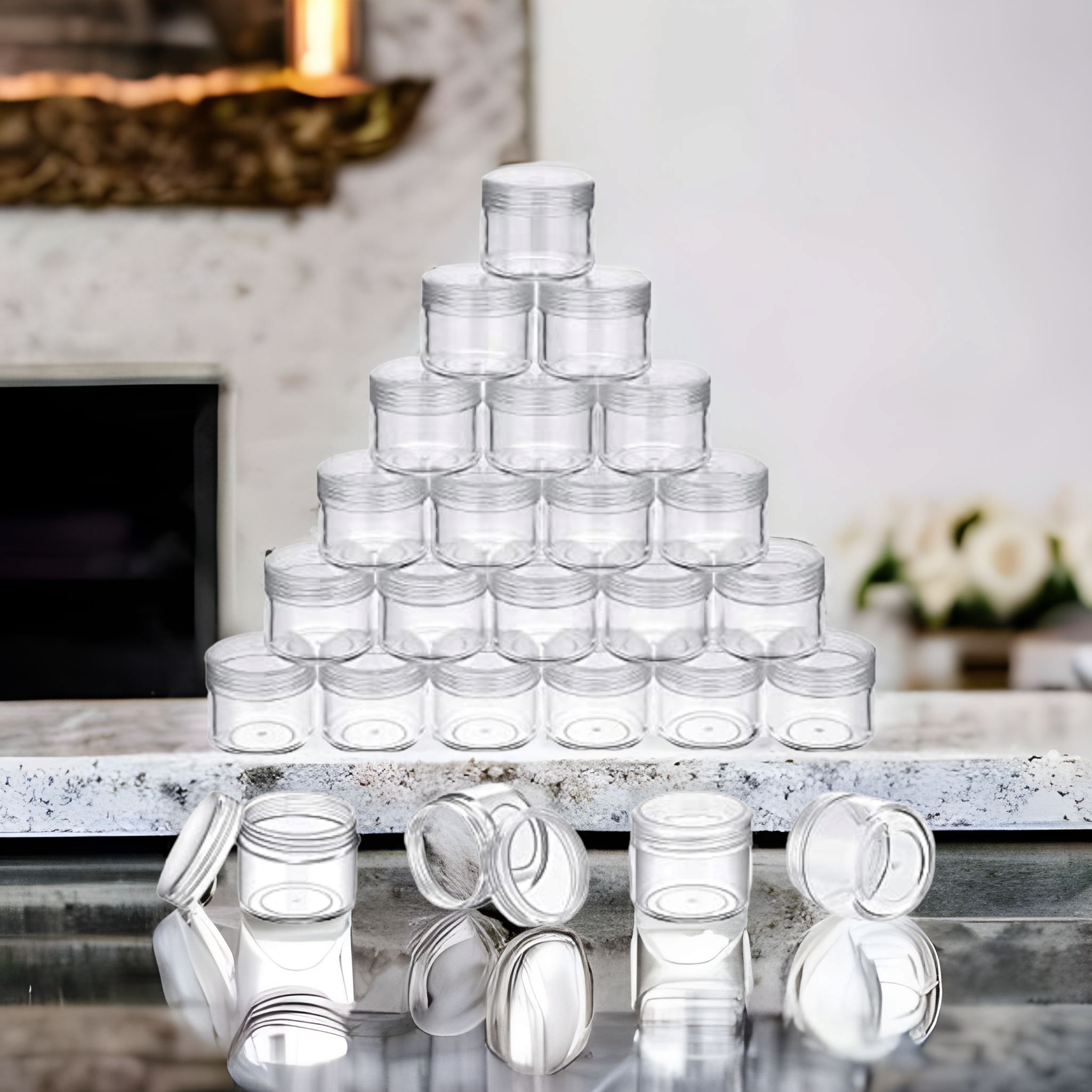 Acrylic Cosmetic Container Plastic Jar with Lid - Crystal Clear