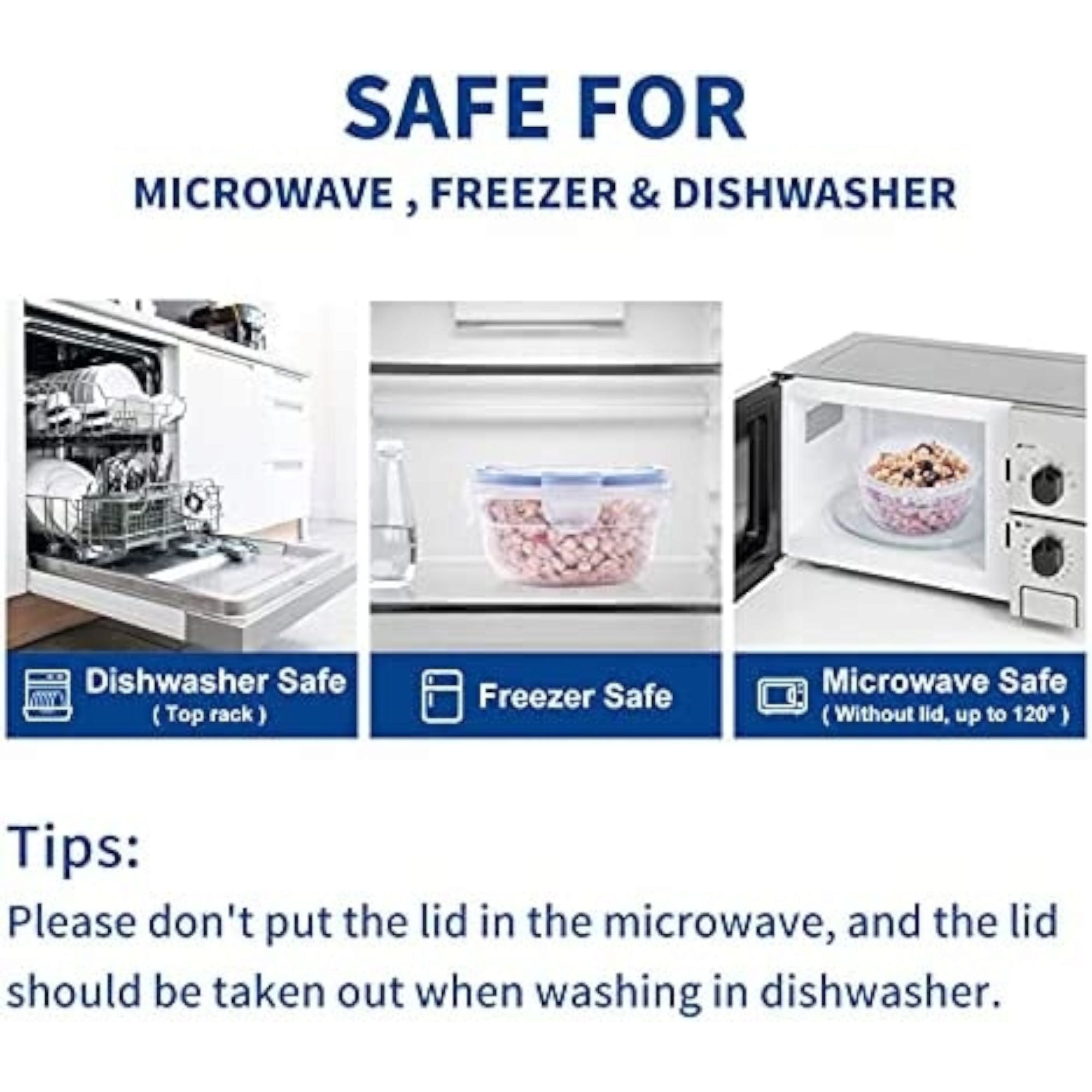 Food Storage Saver Clip Lock Square Lunch Box 3pc Set