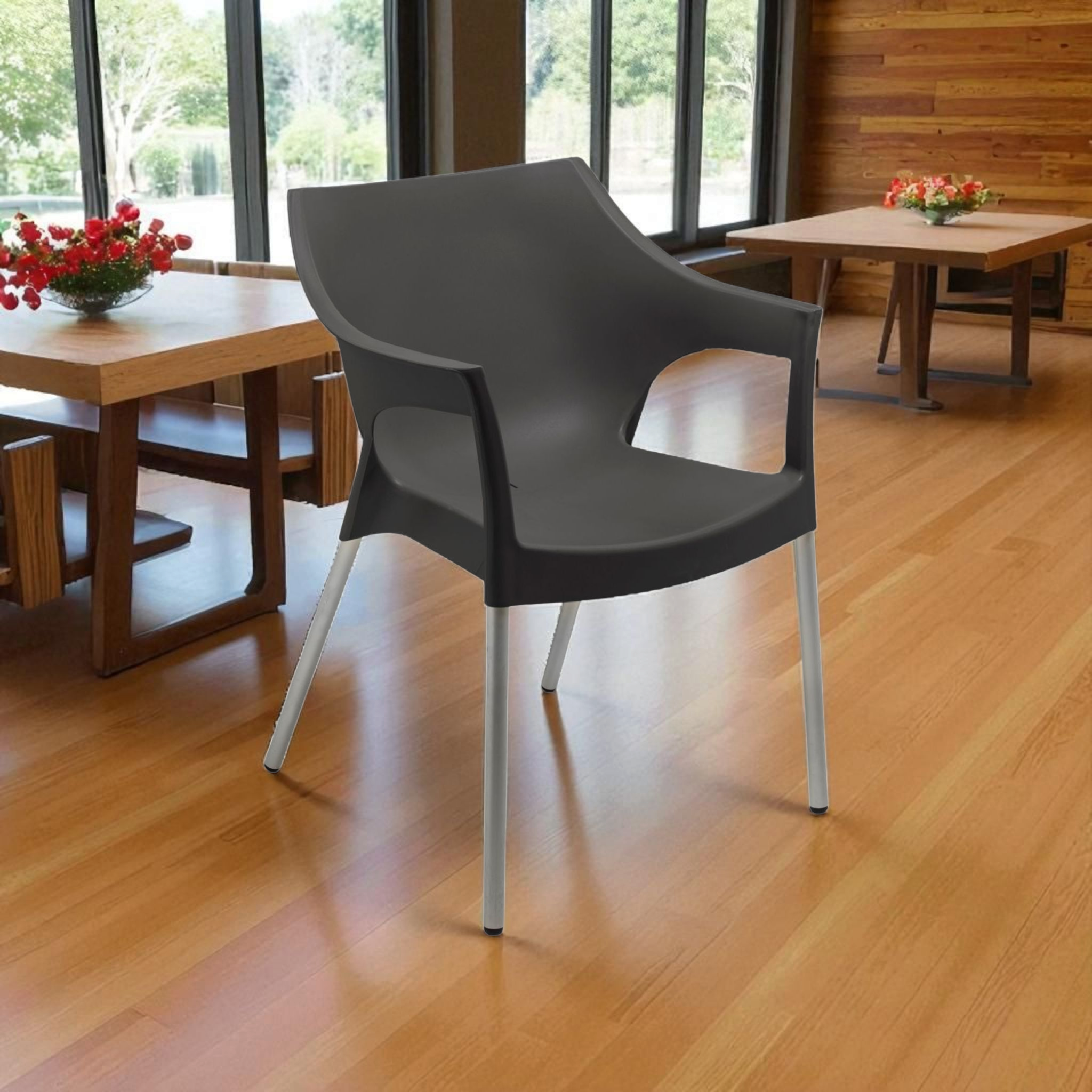 Chelsea Cafe Chair Black Contour Outdoor