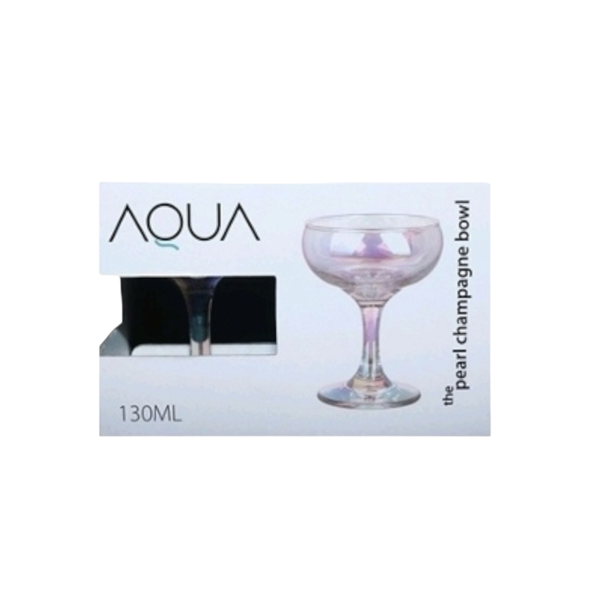 Aqua Pearl Shot Stemmed 130ml Champagne Glass 2pack