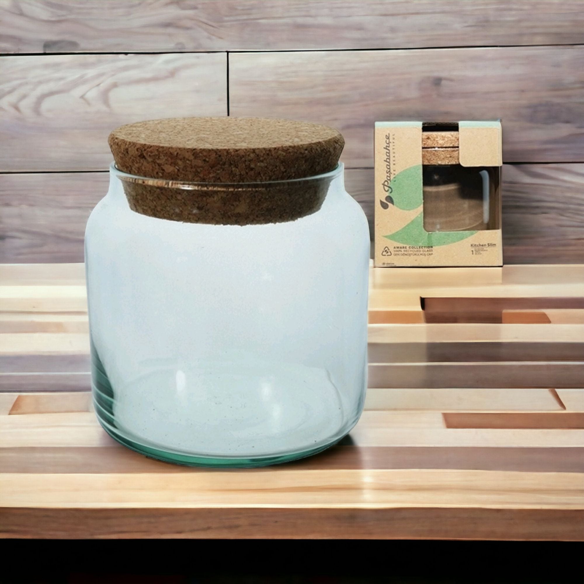 Pasabahce Glass Storage Jar 575ml with Bamboo Lid 23980