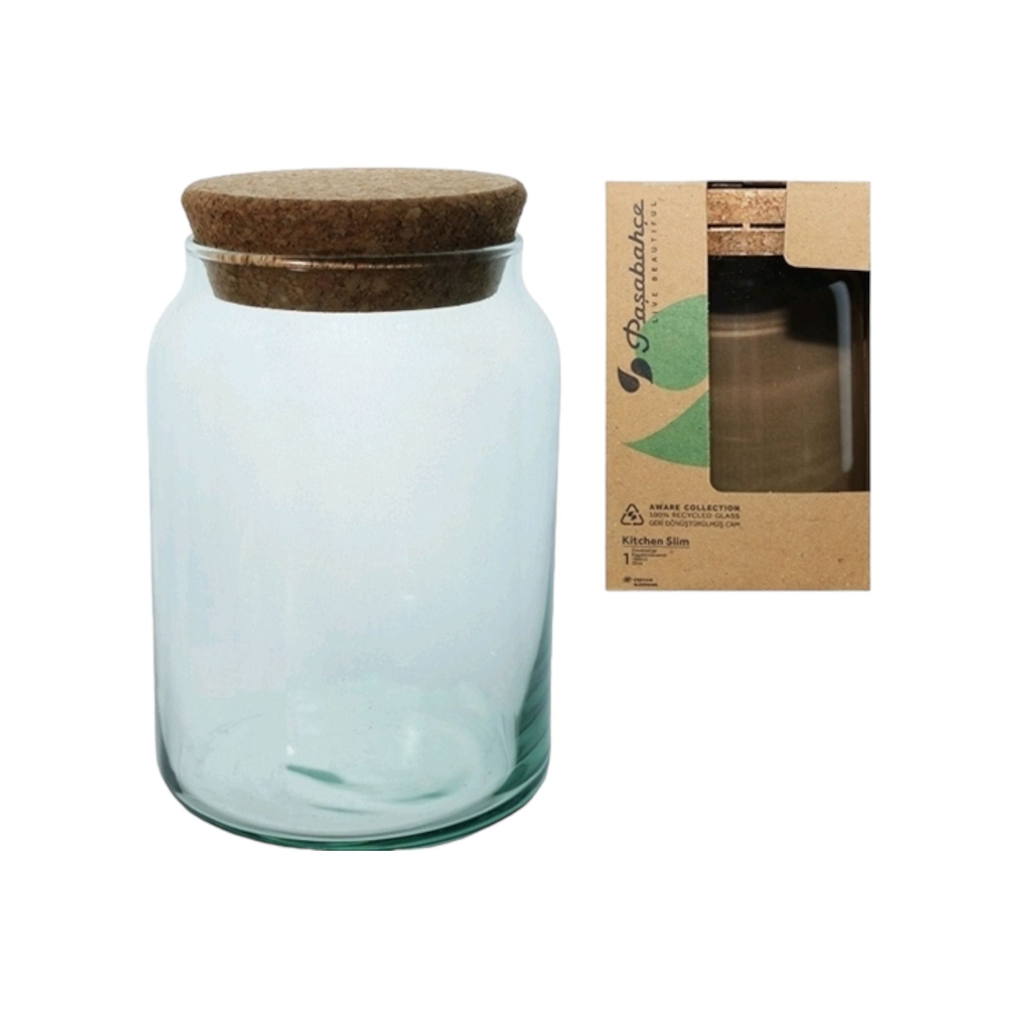 Pasabahce Glass Storage Jar 860ml with Bamboo Lid 23998