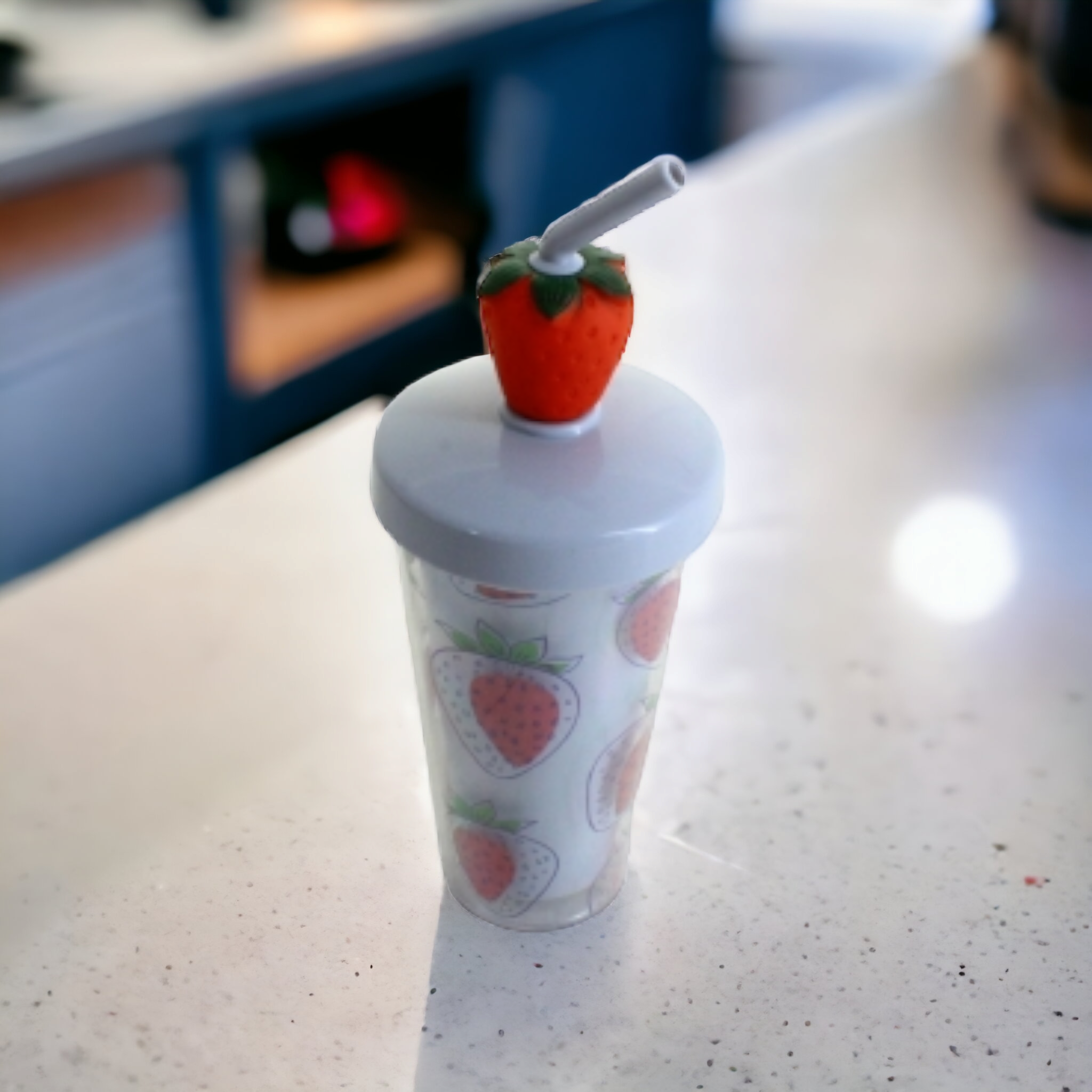 Acrylic Smoothie Tumbler Cup 450ml with Straw and Lid Ice Cream XBOT142