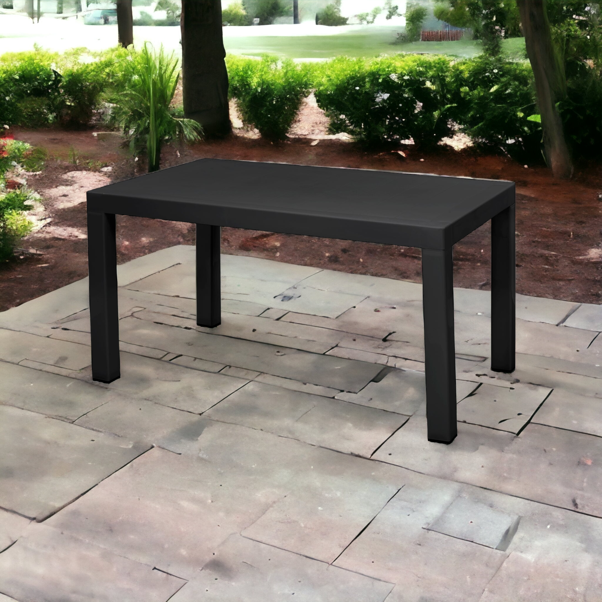 Elite 6-Seater Table Black Contour Outdoor