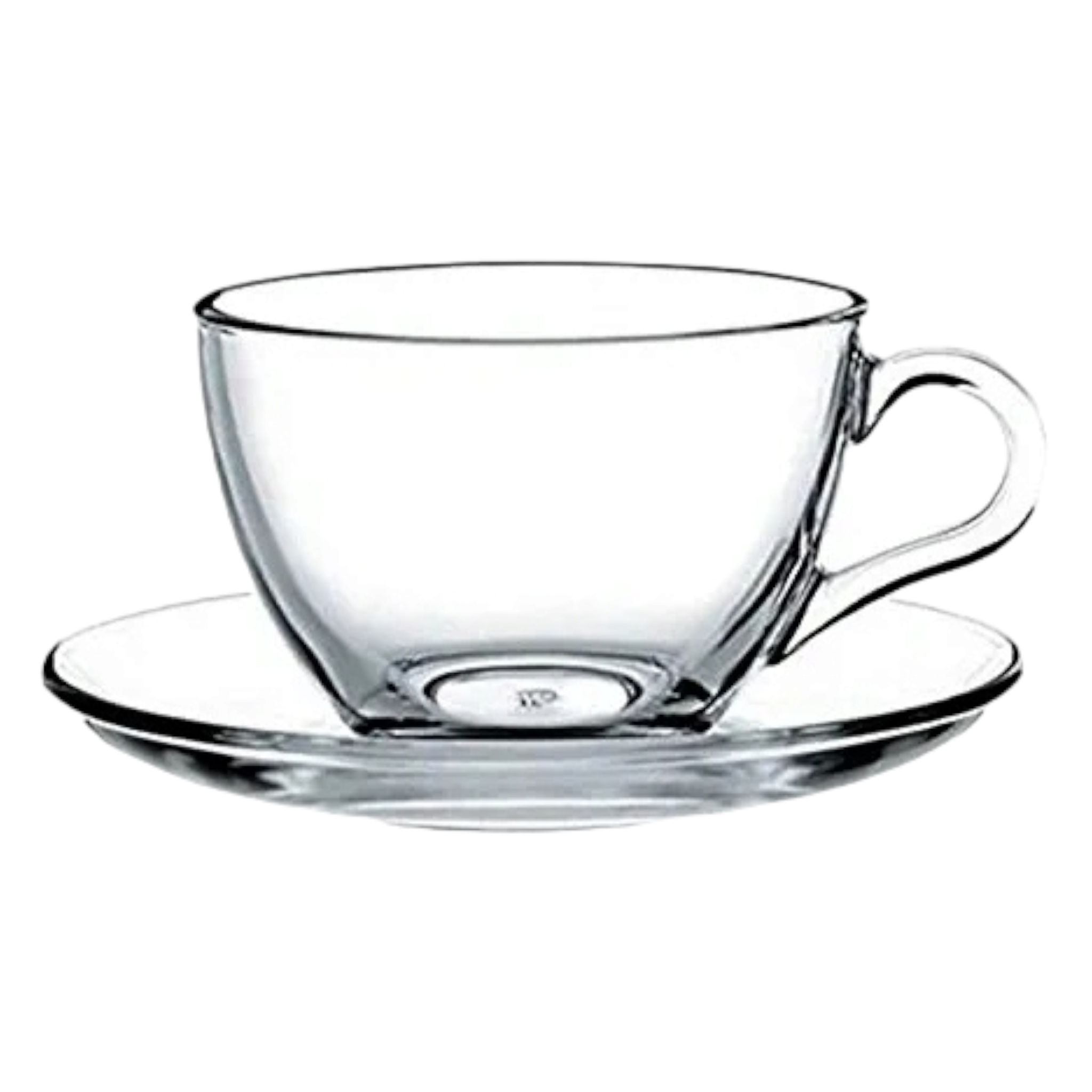 Pasabahce Glass Tea Cup and Saucer 238ml 6Pcs 24027