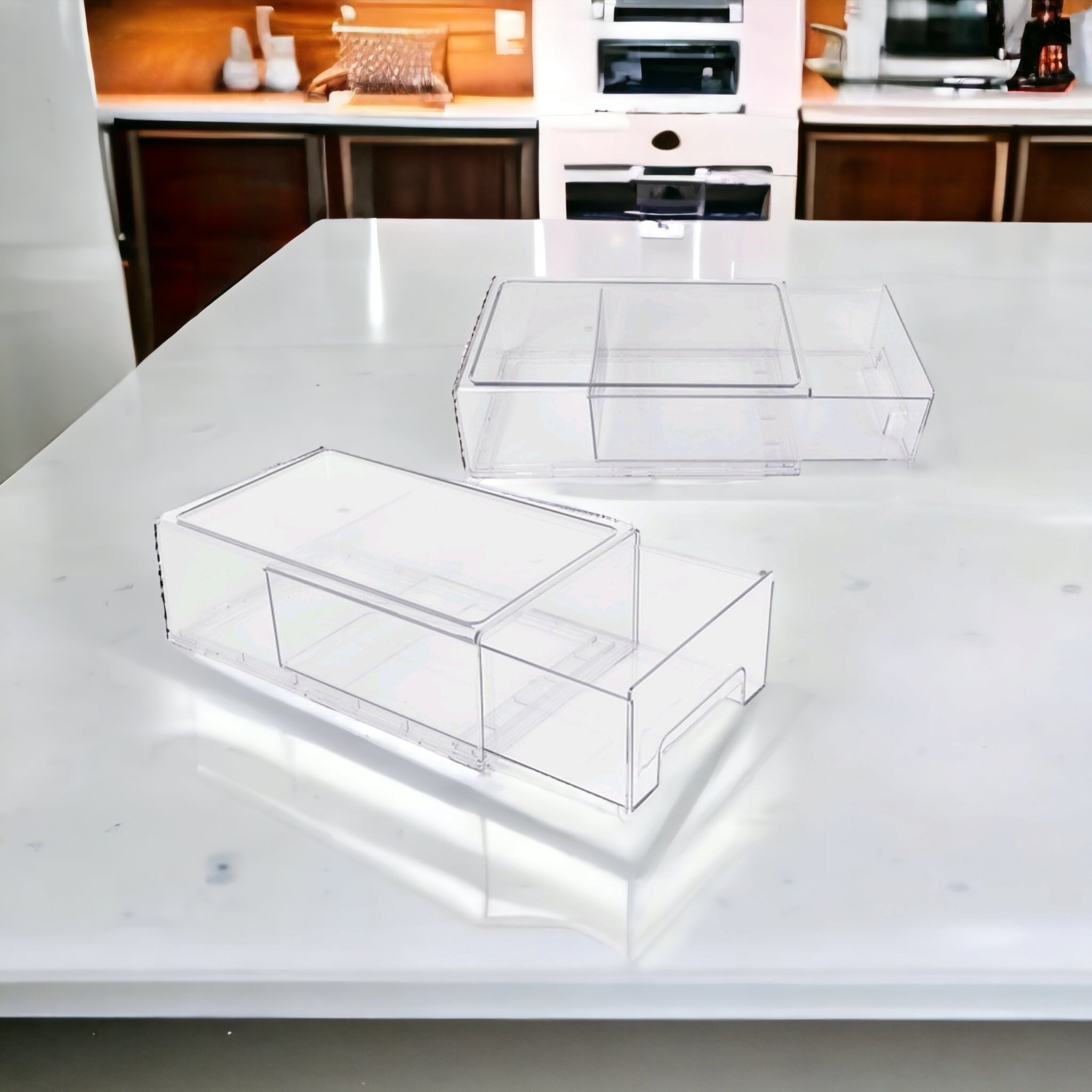 Stackable Fridge Storage Organizer Drawer 33.7x21x11cm 1pc 10127