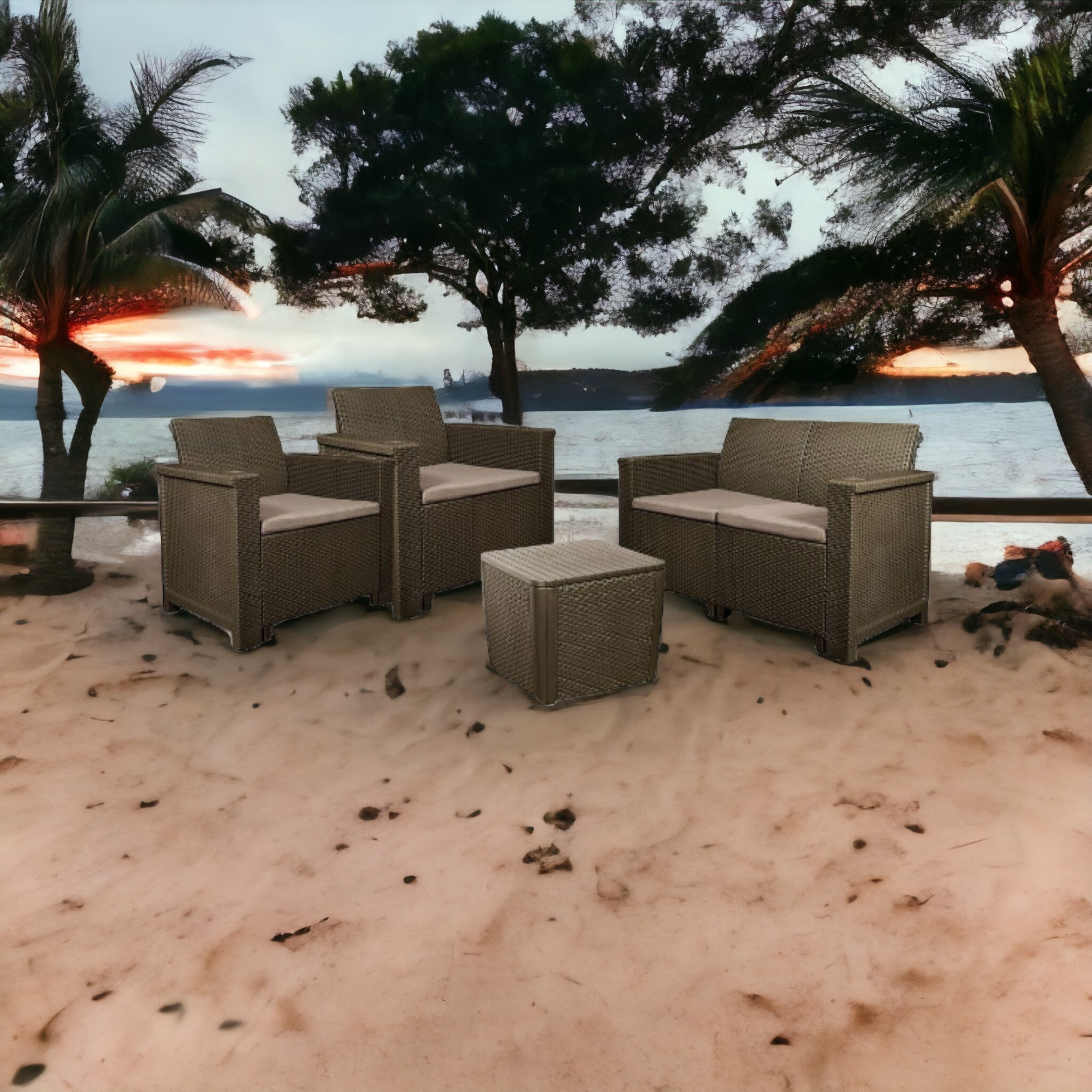 Jabulani 4-Piece Rattan Patio Furniture Set - Contour Outdoor