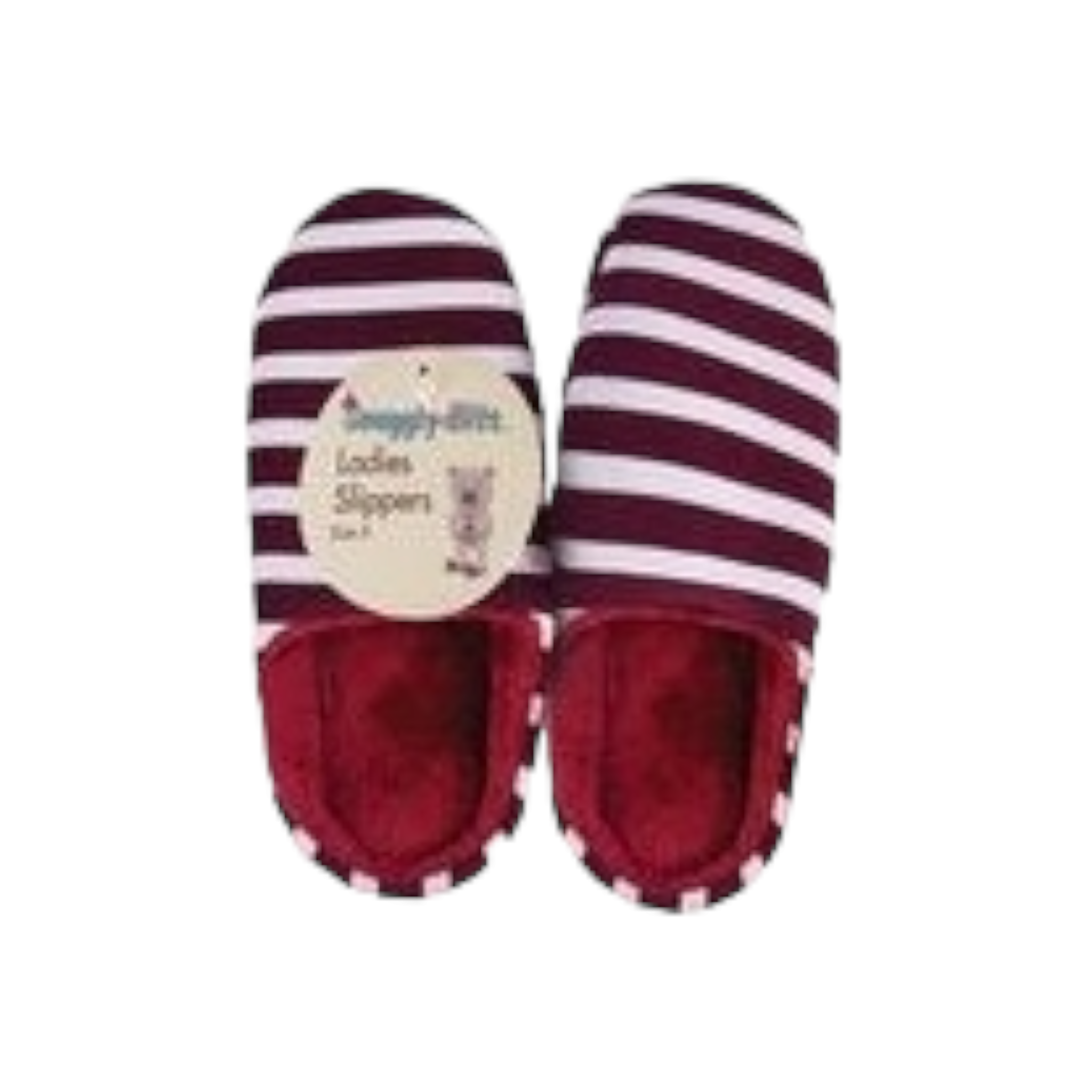 Slip-On Slippers Stripe Size 4 Ladies