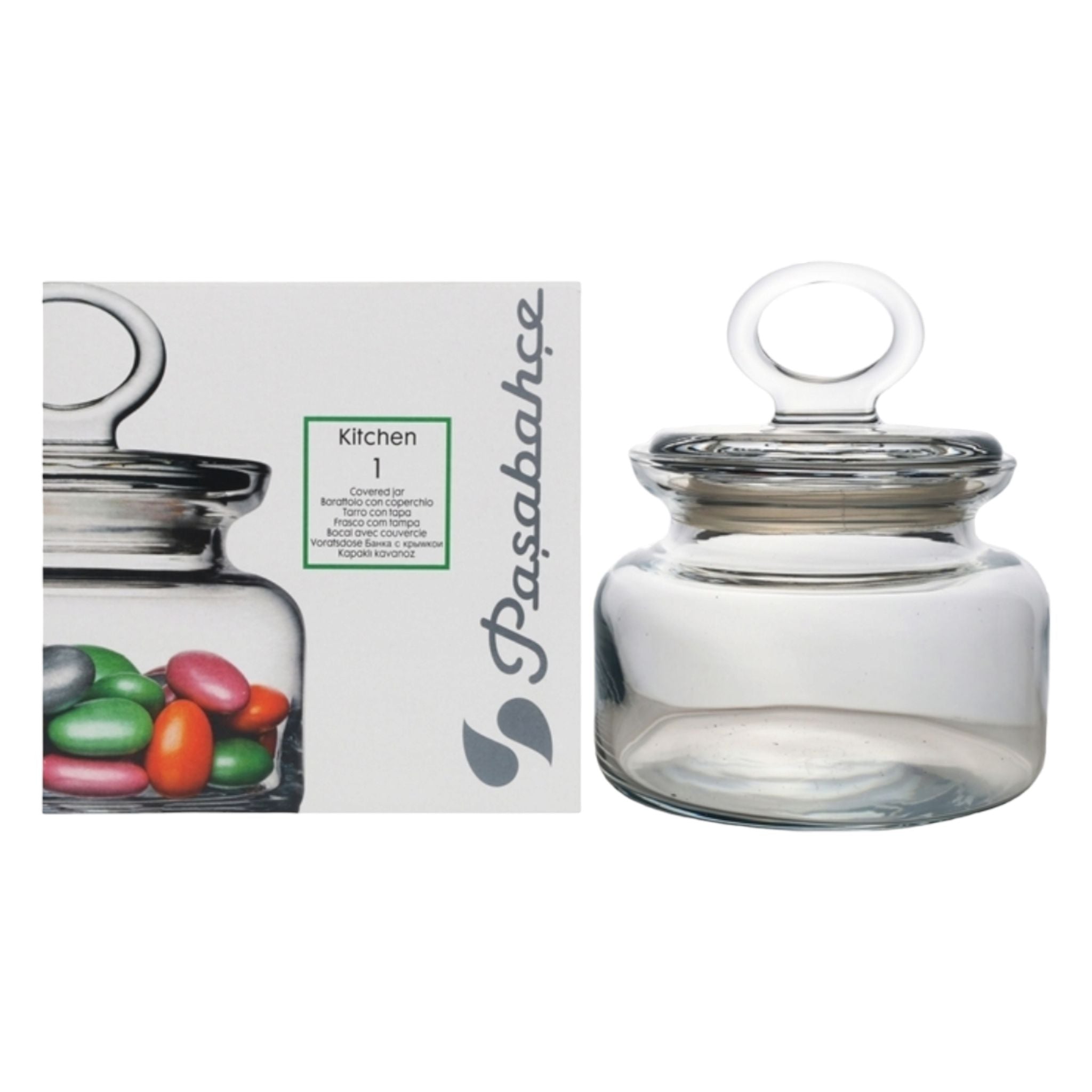 Pasabahce Glass Storage Jar 635ml Kitchen Container 85mm 23053