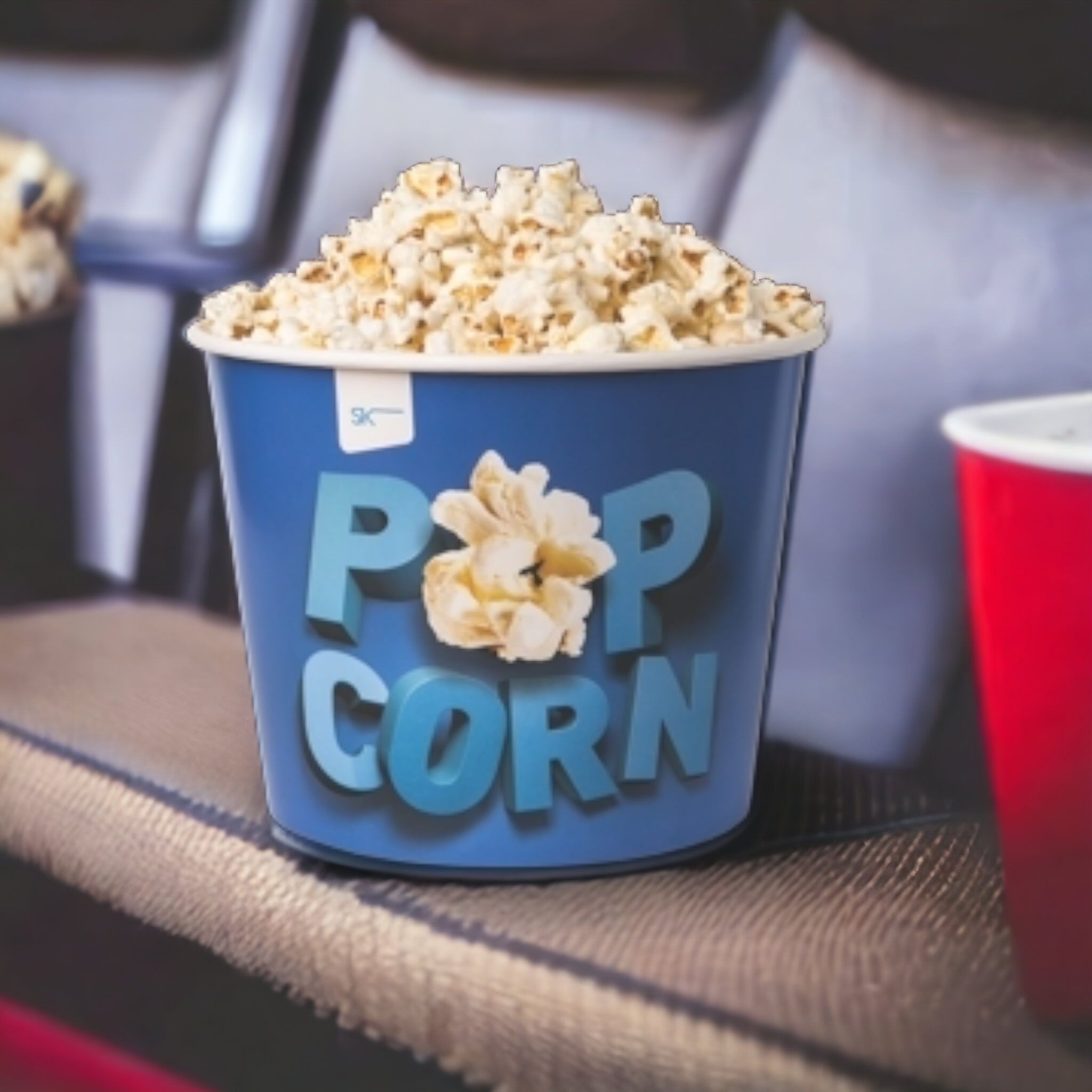 Popcorn Bucket 13oz SK Paper Container Holder
