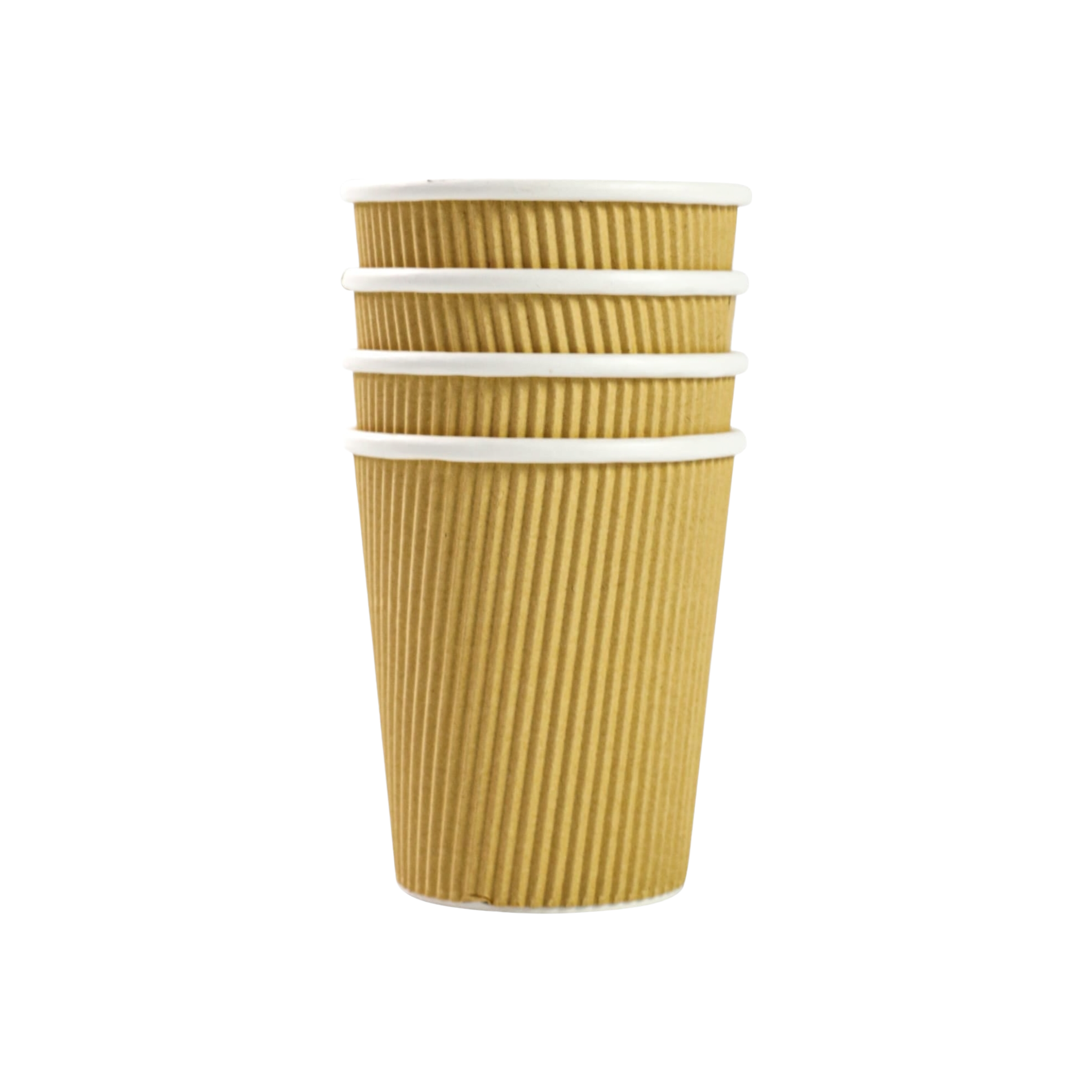 350ml Ripple Paper Coffee Cups Disposable Kraft Brown 5pack