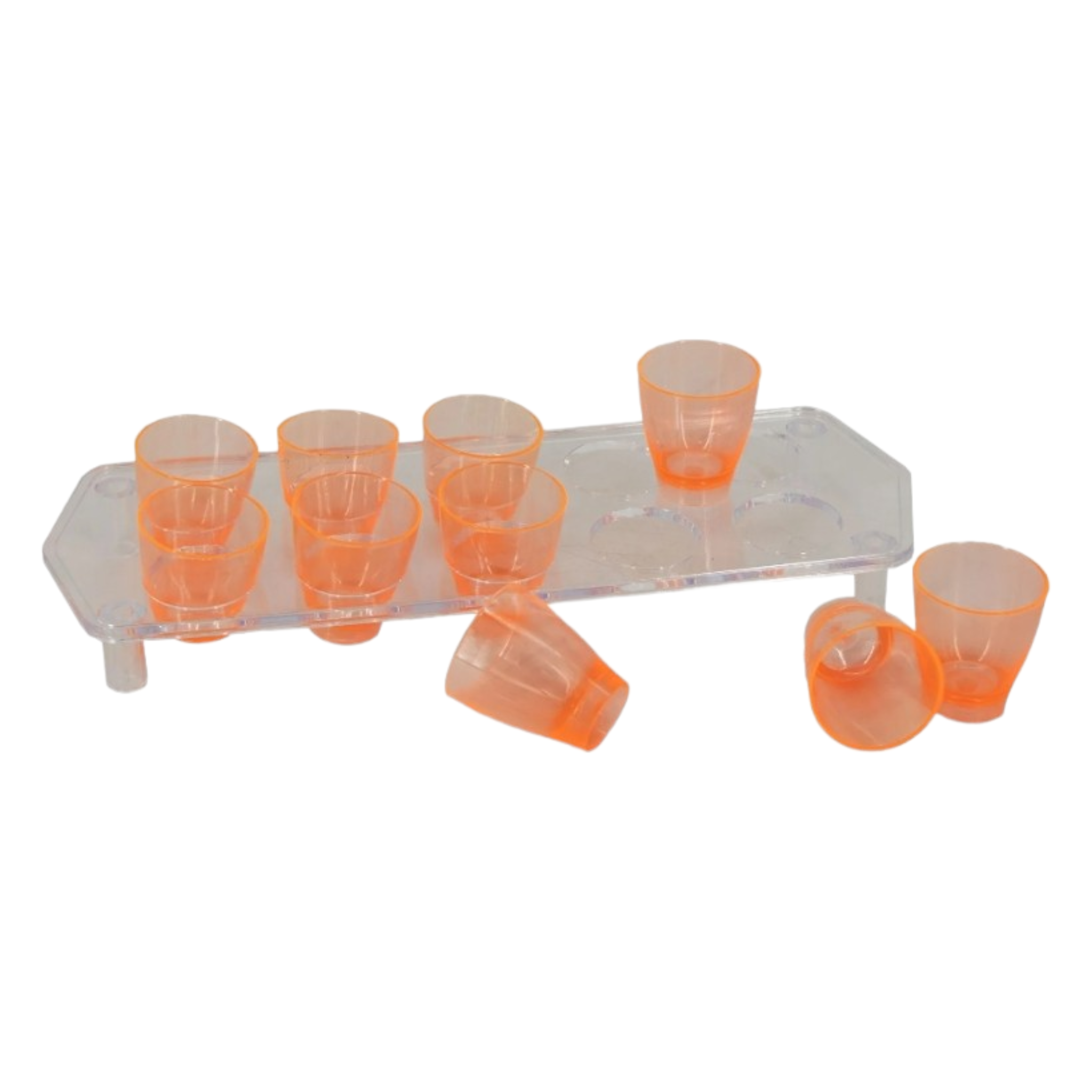 Bar Butler Plastic Shot Glasses on Tray 25ml Tot Measures 10pc 21476