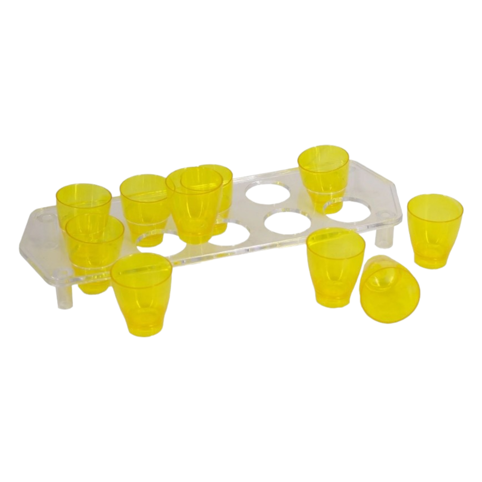 Bar Butler Plastic Shot Glasses on Tray 25ml Tot Measures 10pc 21476