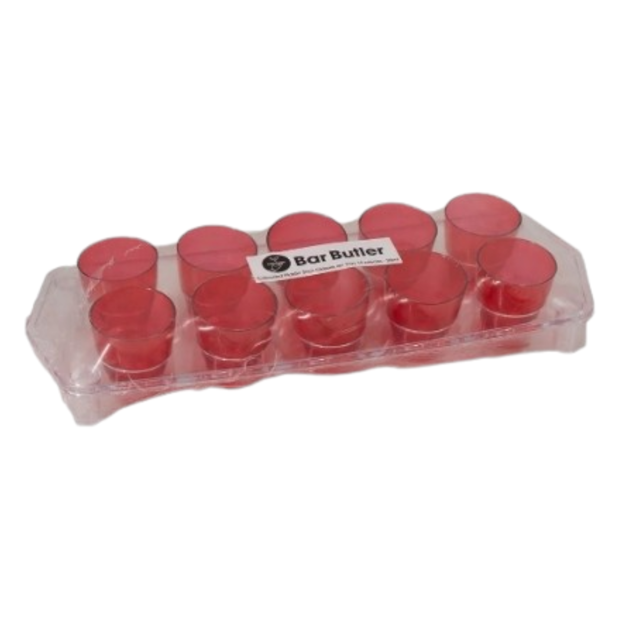 Bar Butler Plastic Shot Glasses on Tray 25ml Tot Measures 10pc 21476