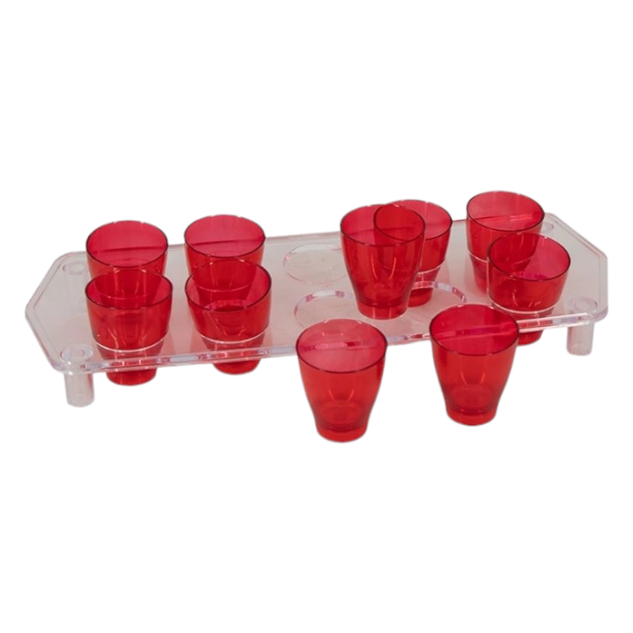 Bar Butler Plastic Shot Glasses on Tray 25ml Tot Measures 10pc 21476