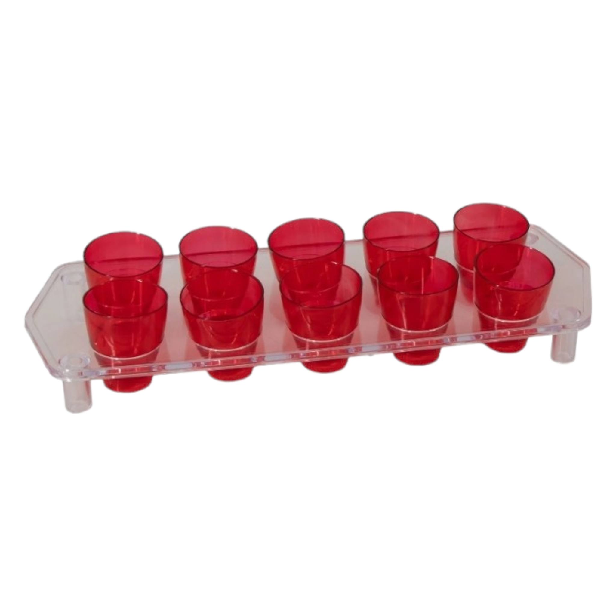 Bar Butler Plastic Shot Glasses on Tray 25ml Tot Measures 10pc 21476
