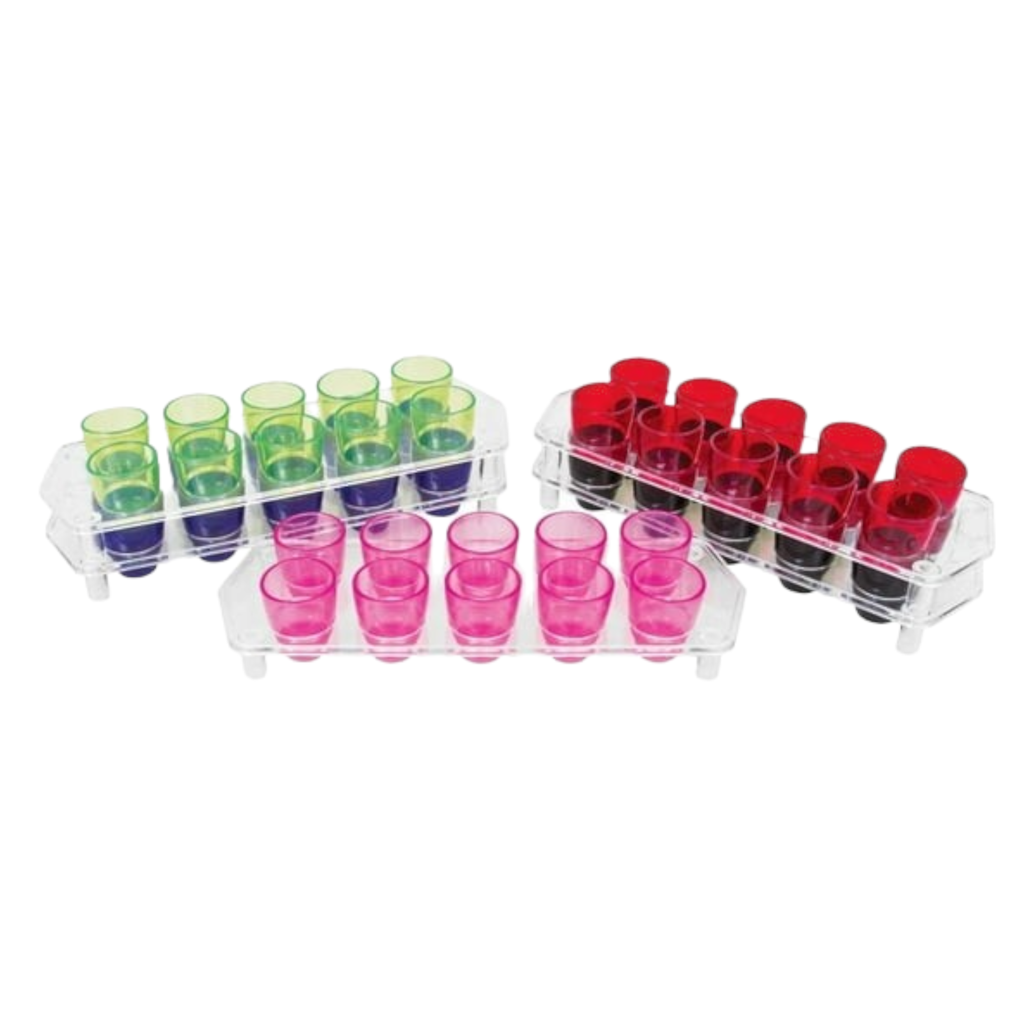 Bar Butler Plastic Shot Glasses on Tray 25ml Tot Measures 10pc 21476