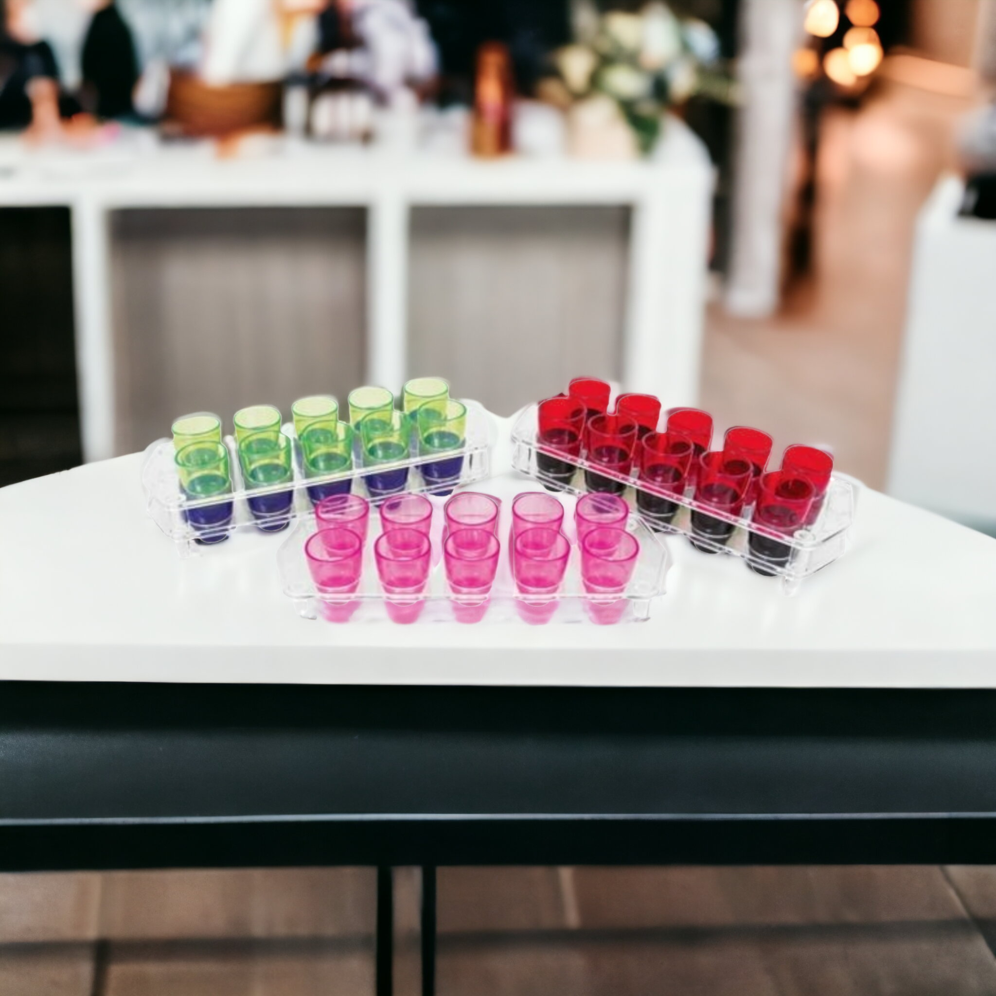 Bar Butler Plastic Shot Glasses on Tray 25ml Tot Measures 10pc 21476