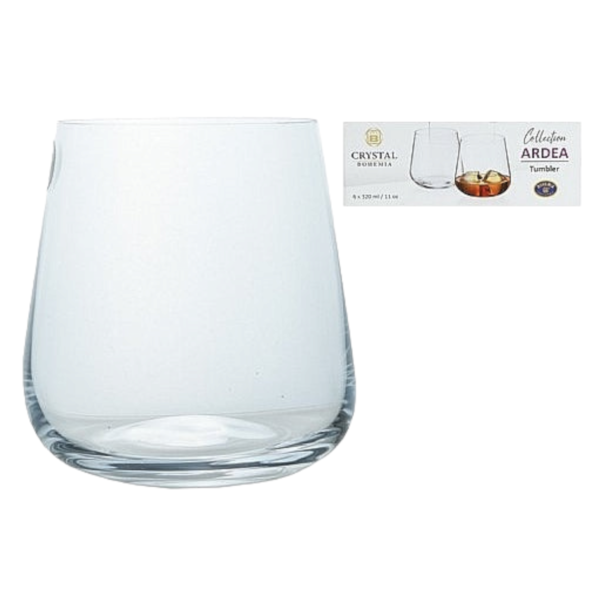 Pasabahce Ardea Glass Tumbler 320ml Crystal Collection Whisky 6pack 16144