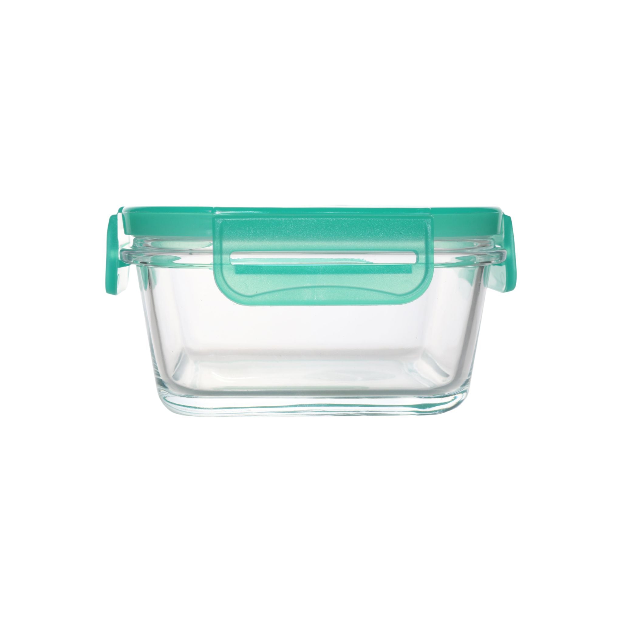 Locktite Food Storage Container Square Glass with Clip lock Green Lid 24220