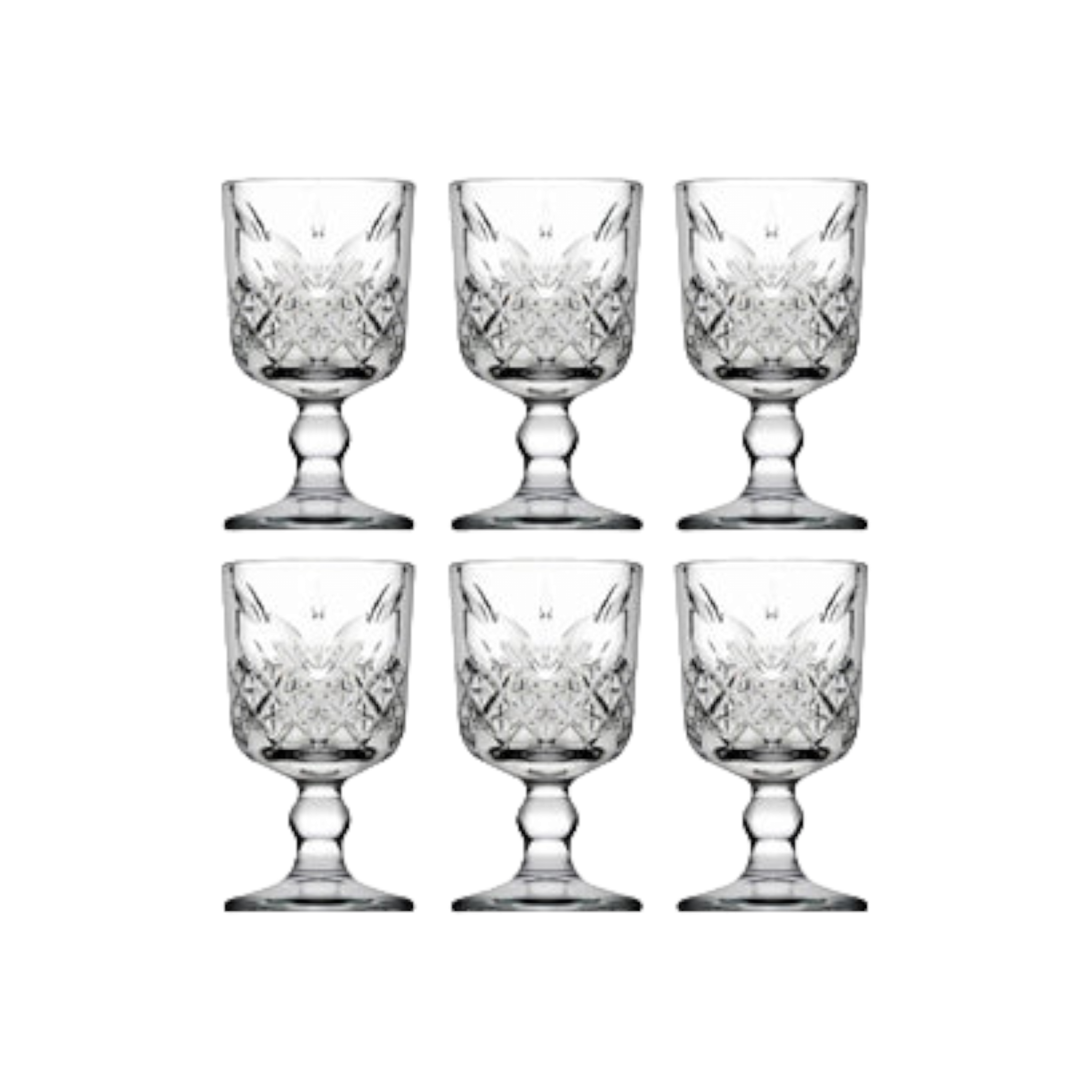 Pasabahce Timeless 60ml Turkish Tea Glass Cup Stemmed Tumbler 6pcs 23934