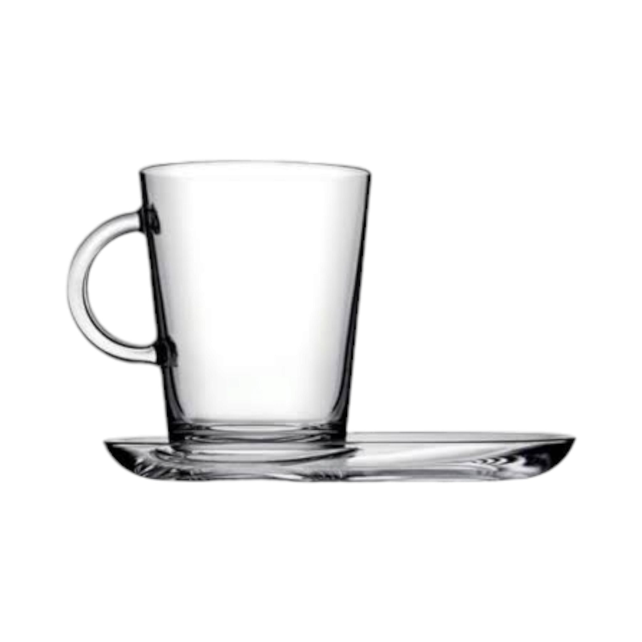Pasabahce Tribecca Café Latte Mug 400ml with Plate 2pc Set 23581