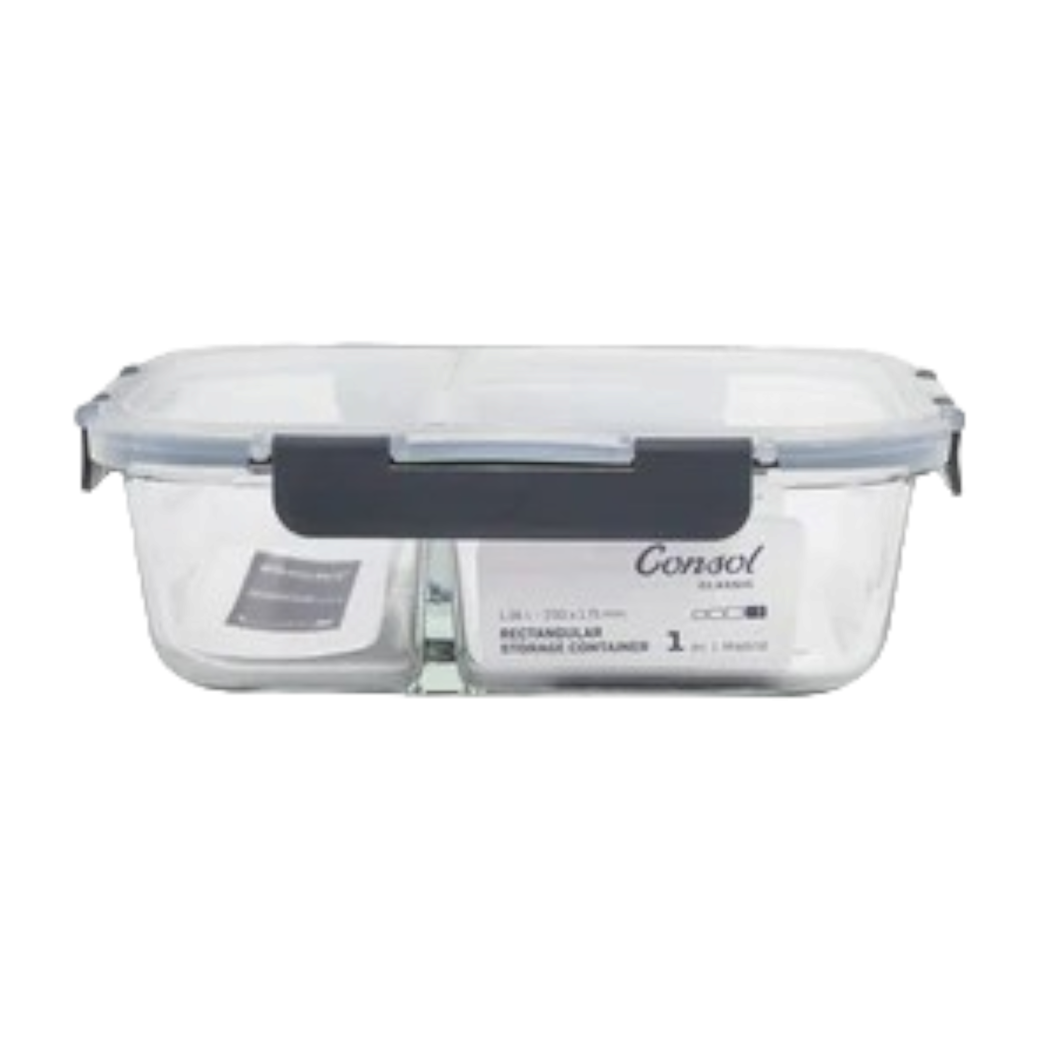 Consol Madrid 2-Division Storage Container with Clip on Lid 1.36L 17173