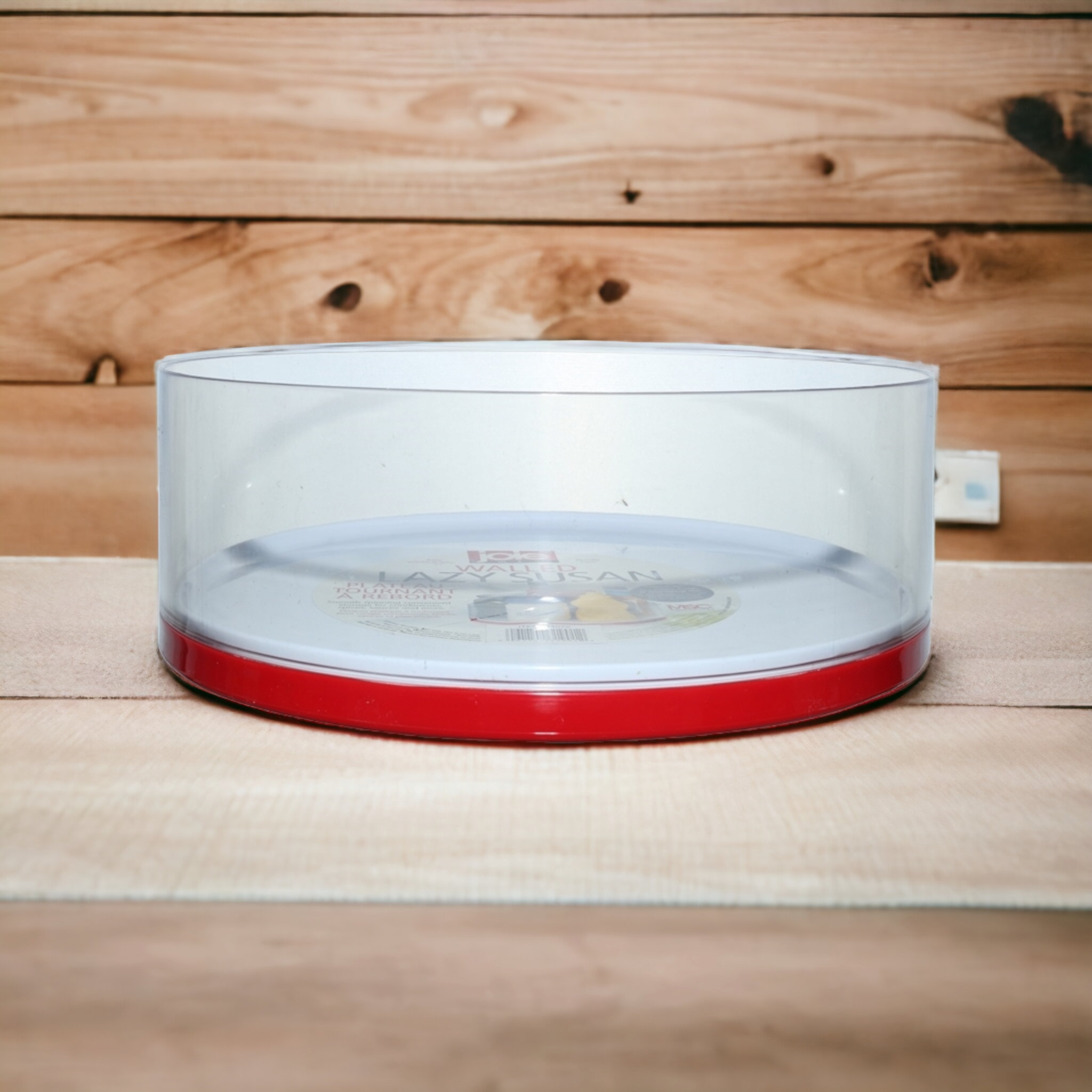 Joie Lazy Susan Server Saver Turntable with Cover Walled Red 14076