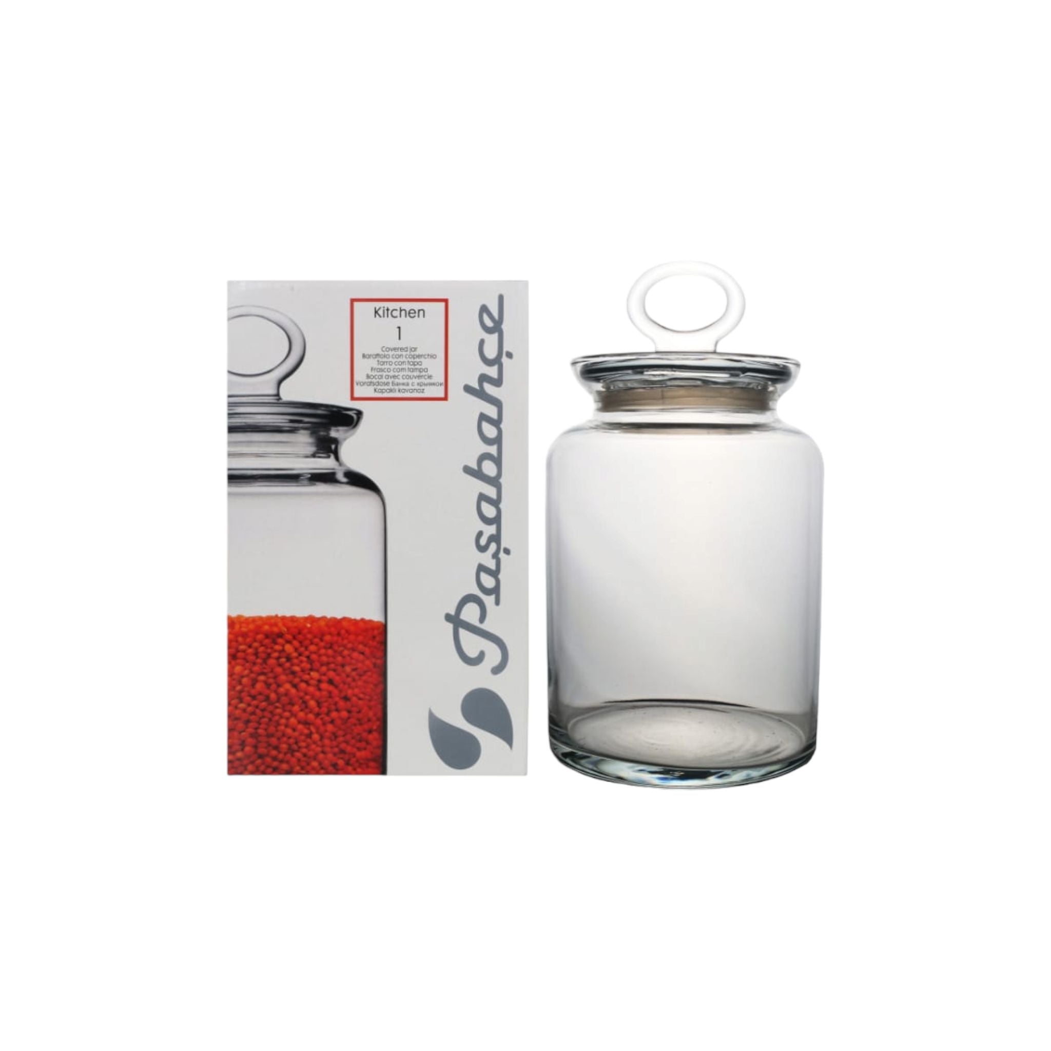 Pasabahce Glass Storage Jar 1.5L Kitchen Container 23047
