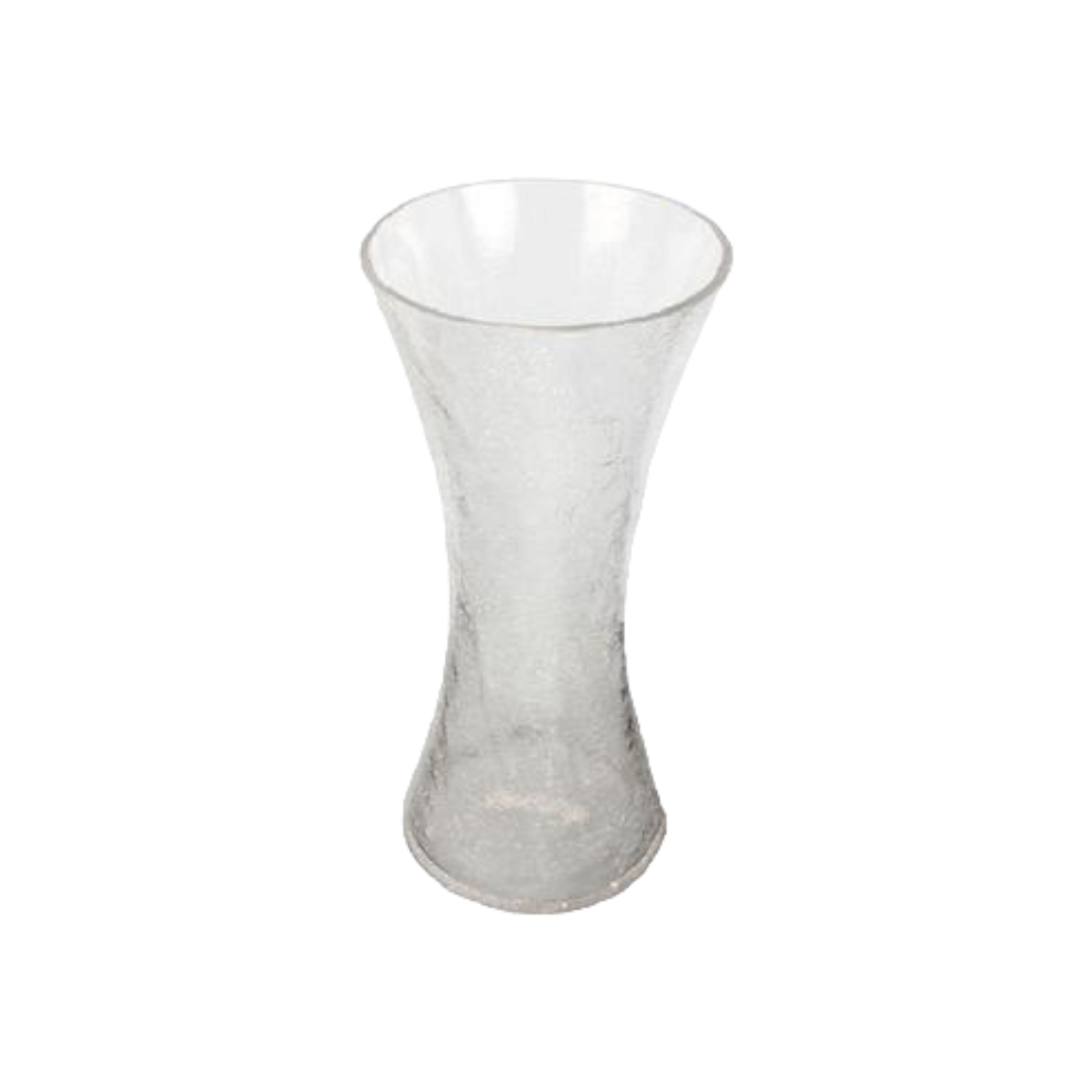 Glass Flower Vase Embossed 30cm Crack Design