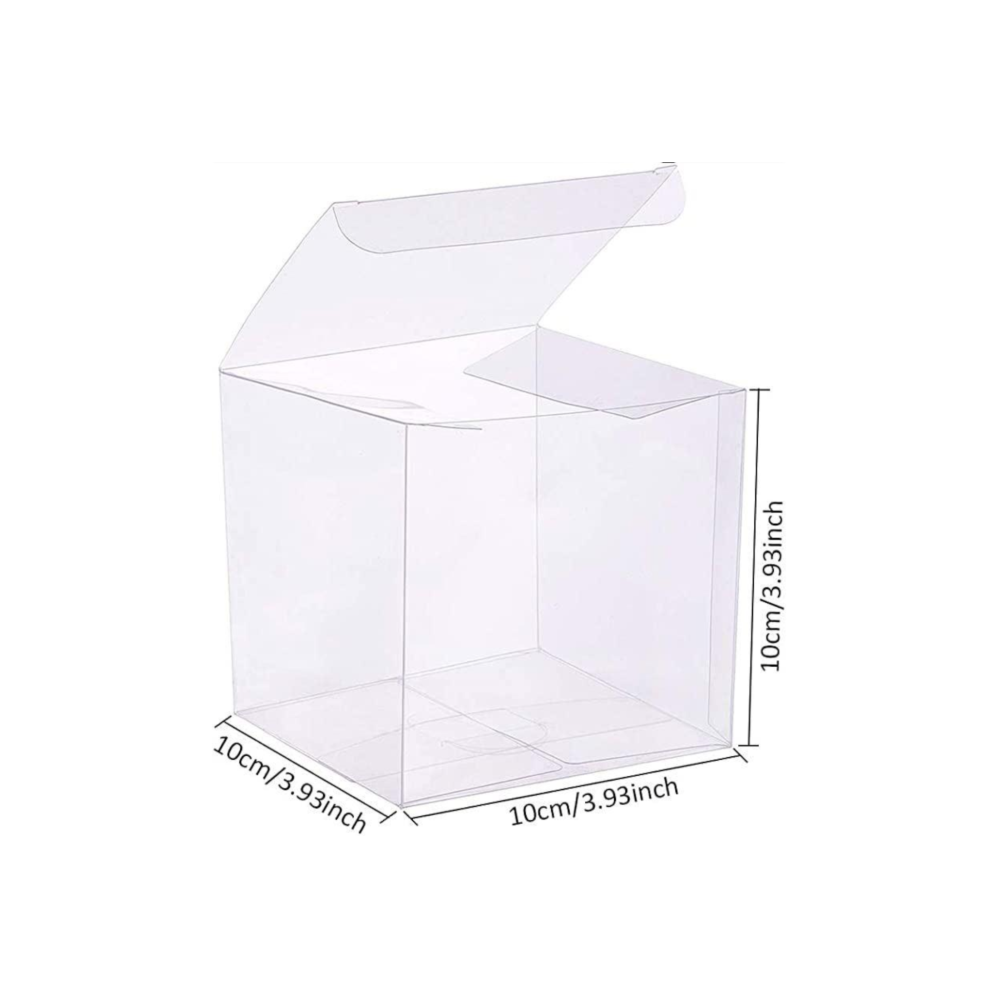 PVC Cube Gift Box 10x10x10cm Transparent Open 1-Side 12pack